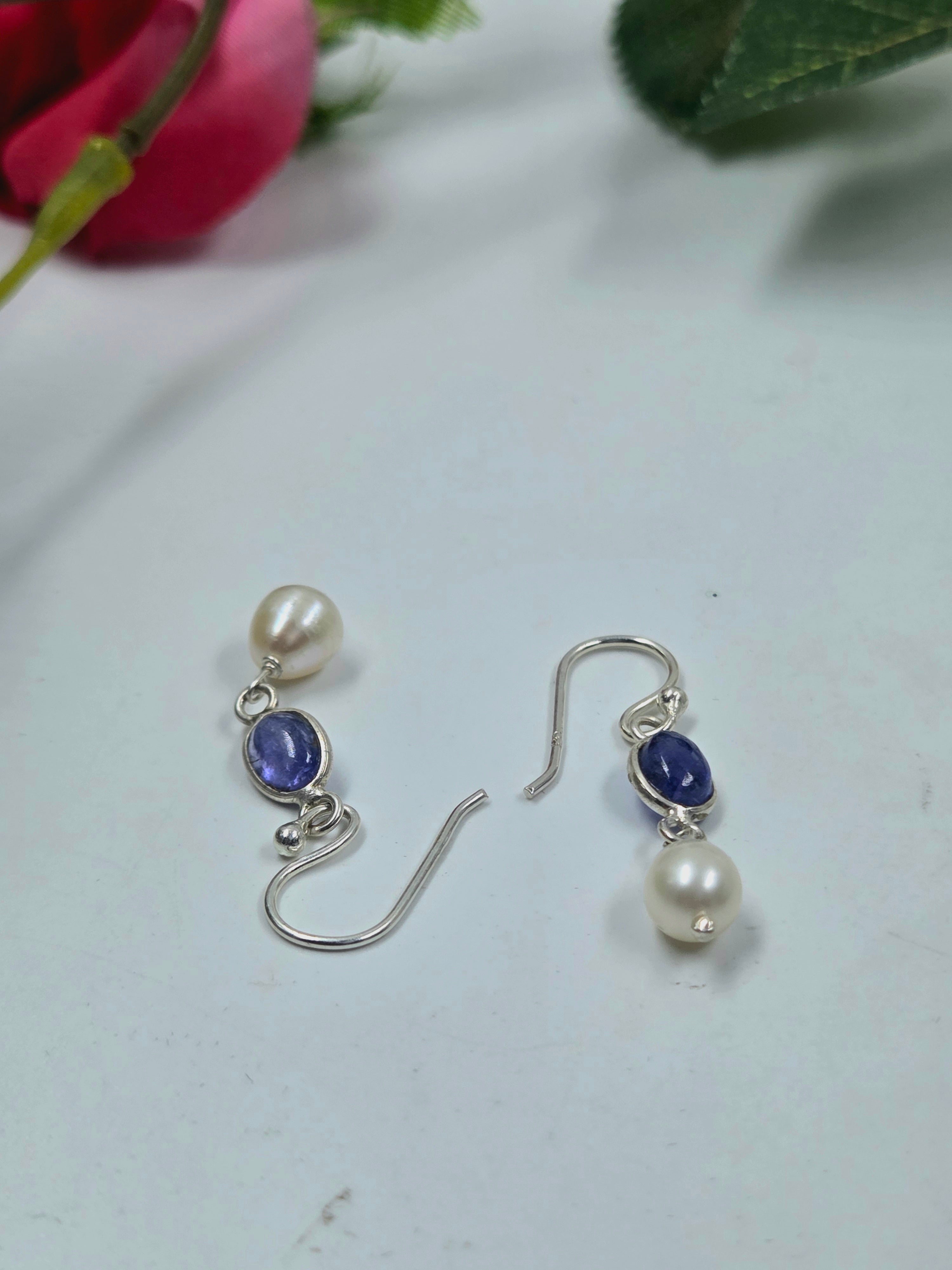 Tanzanite & Freshwater Pearl Bracelet & Earrings