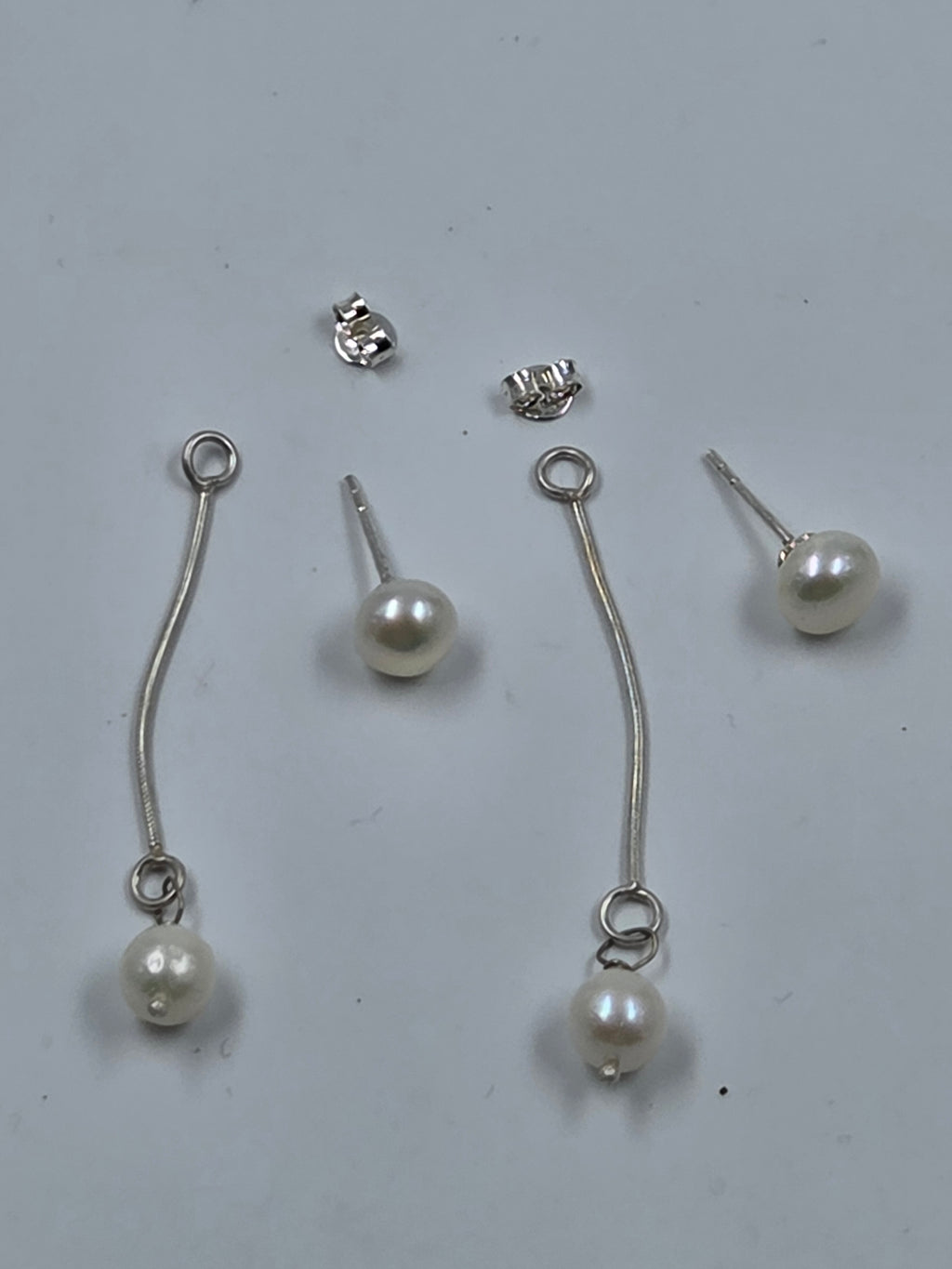 Freshwater Pearl Dual-Style Sterling Silver Earrings