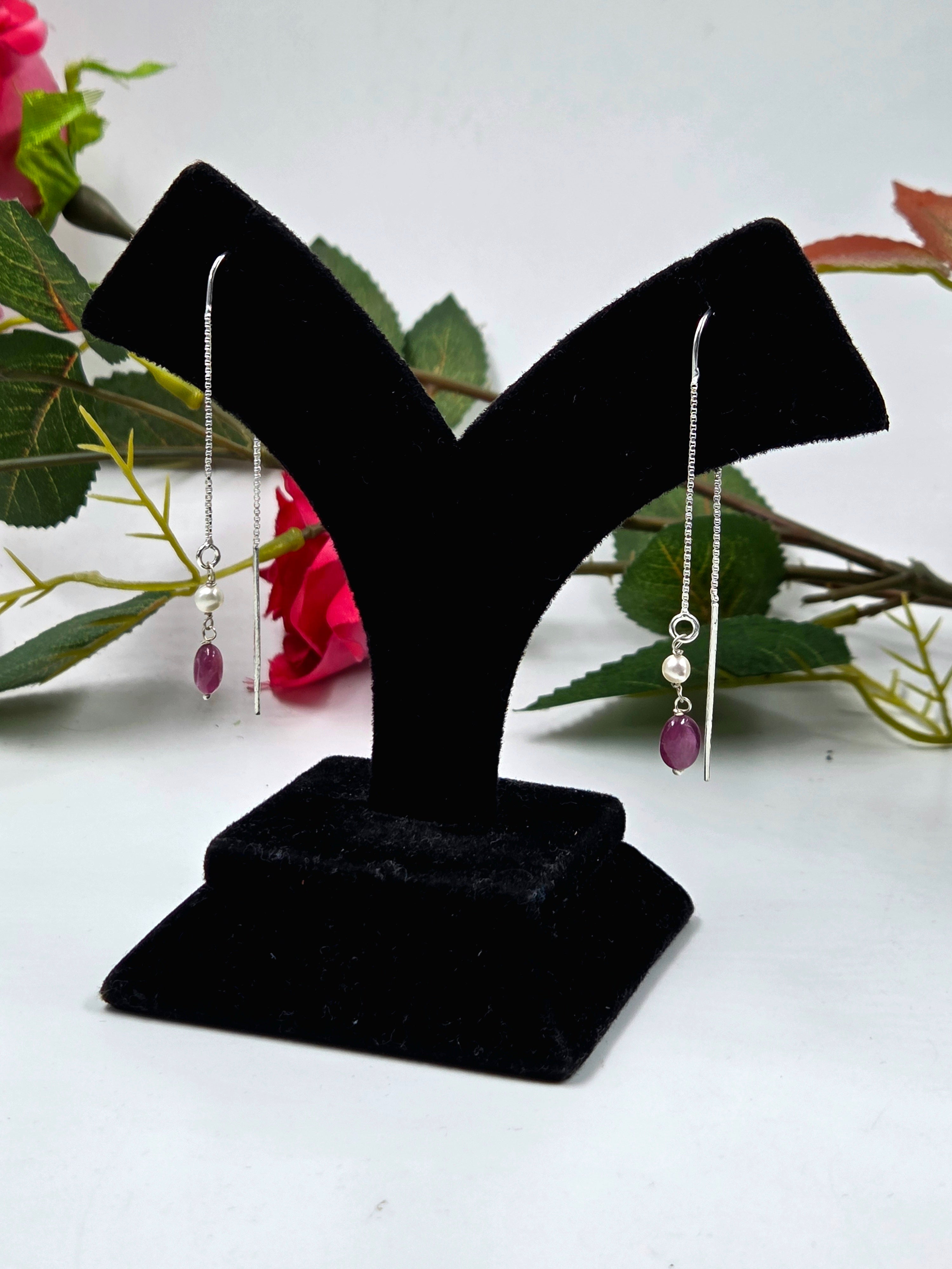 GF Ruby Drop Necklace, Bracelet & Earrings Set