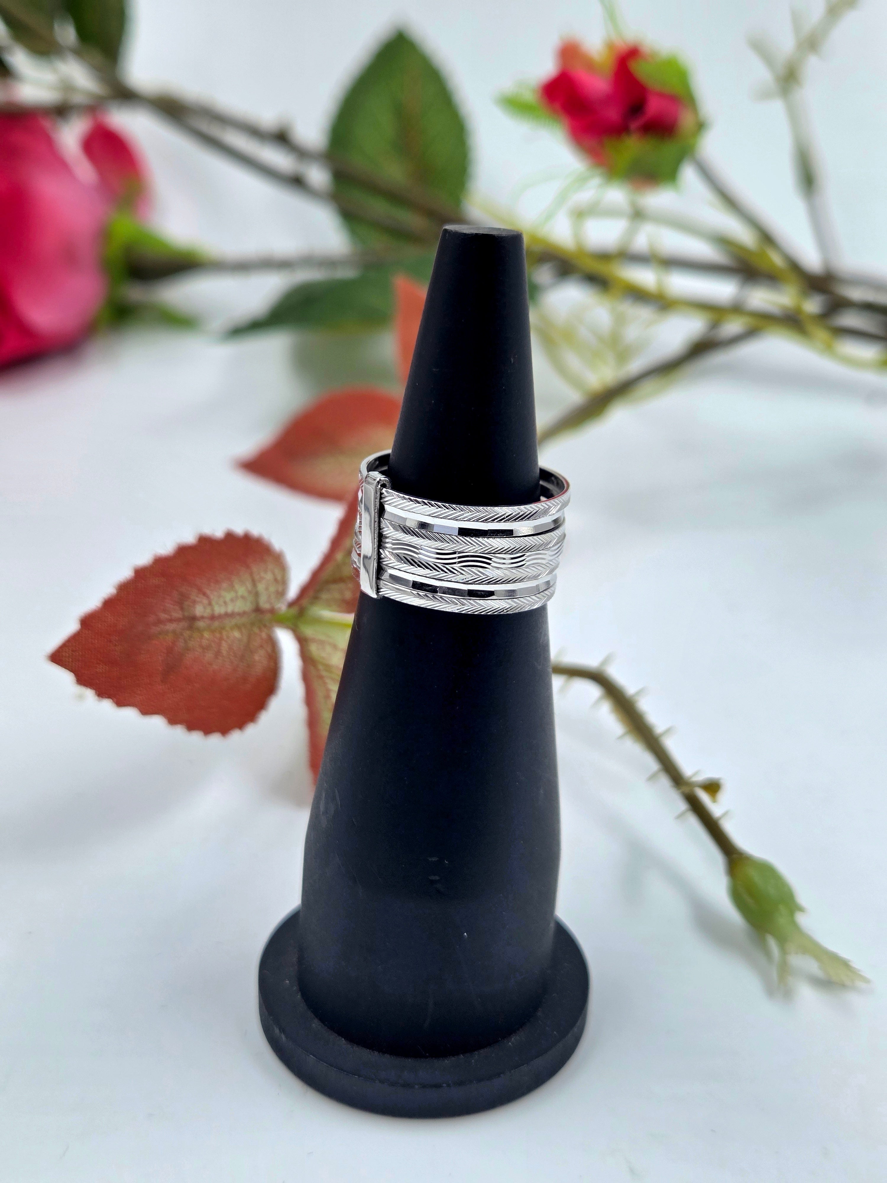 Sterling Silver Ring – Wave Band Design