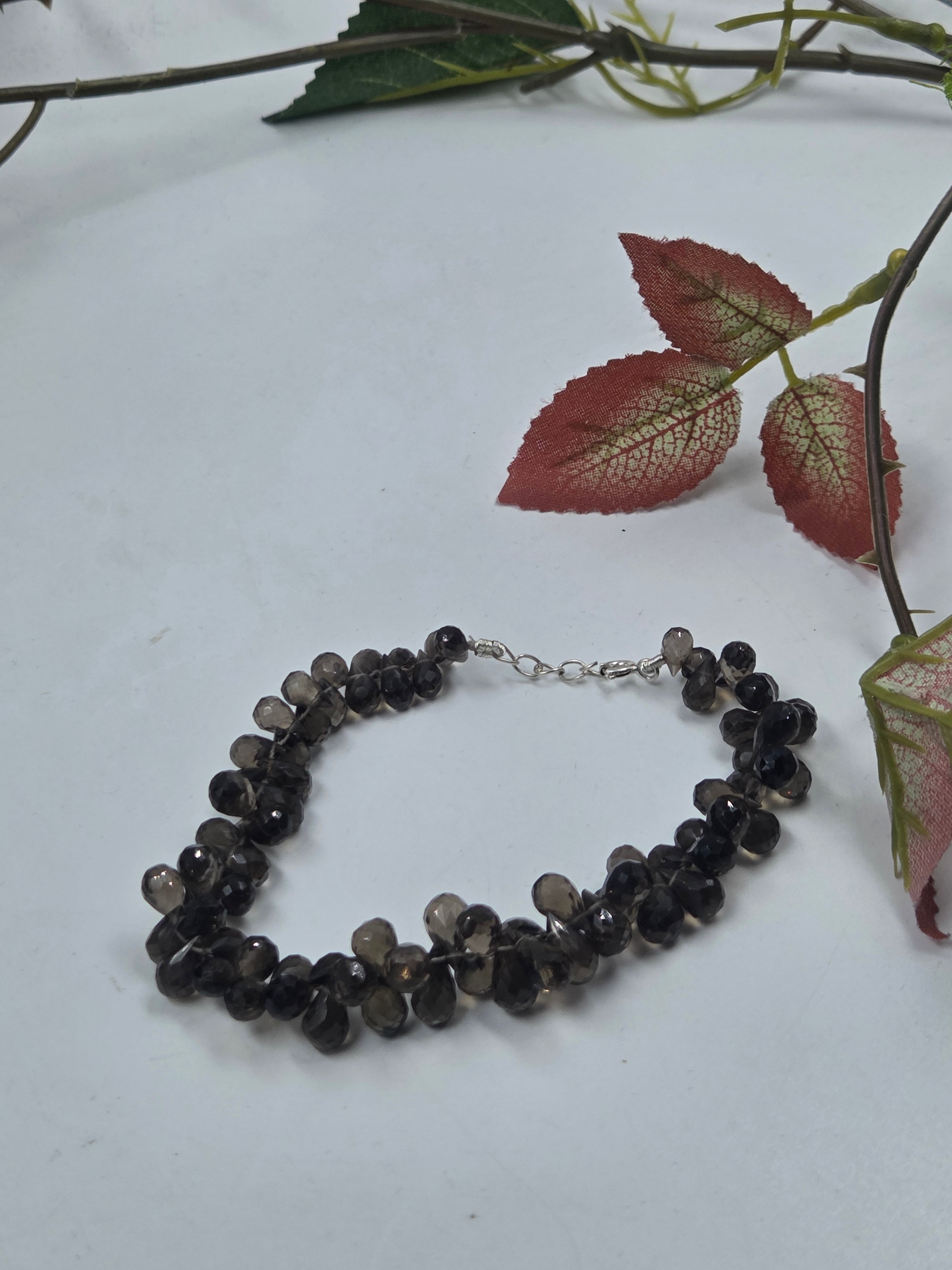 Smoky Quartz Statement Bracelet in Sterling Silver