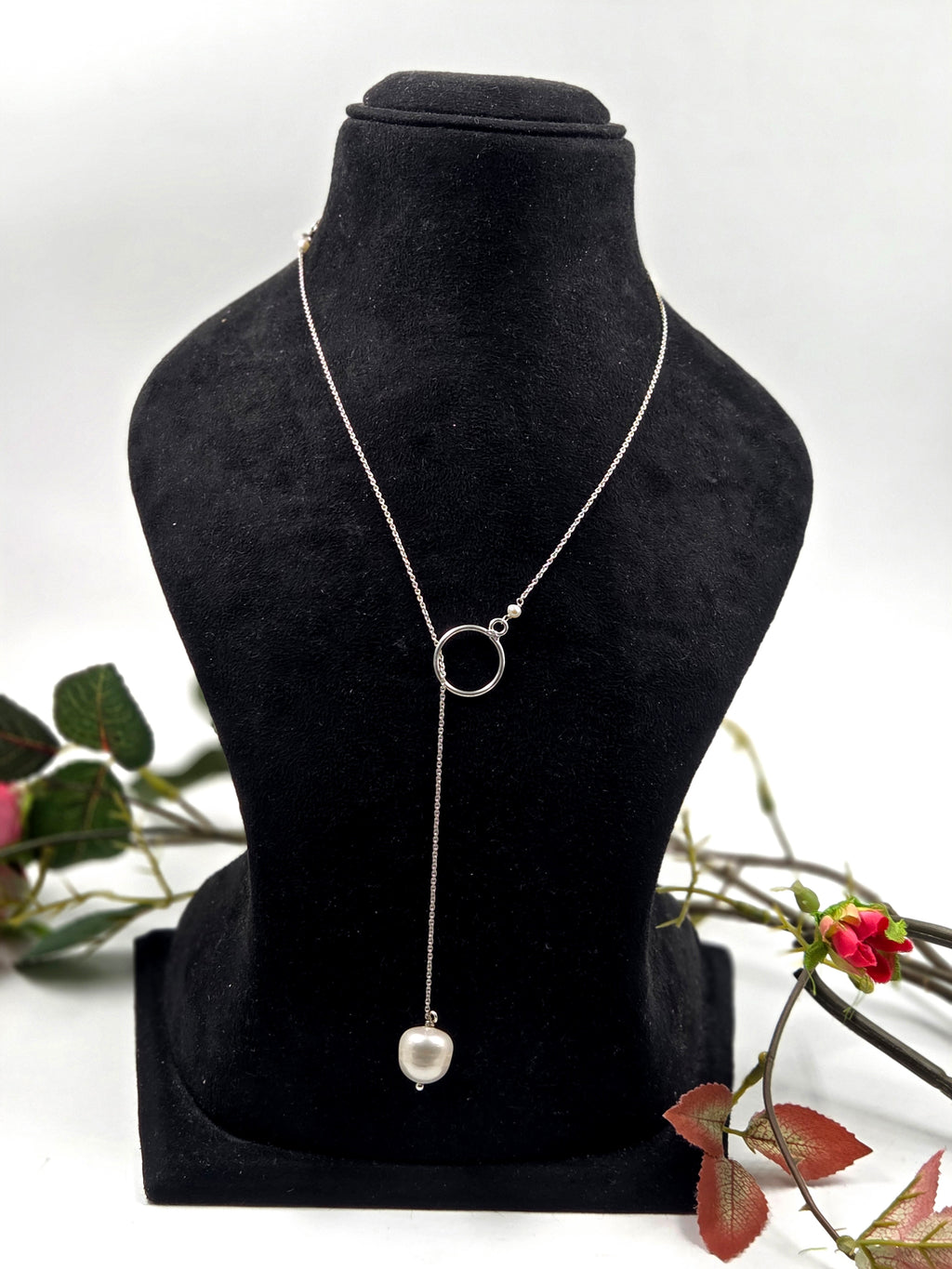 Freshwater Pearl Sterling Silver Lariat Necklace