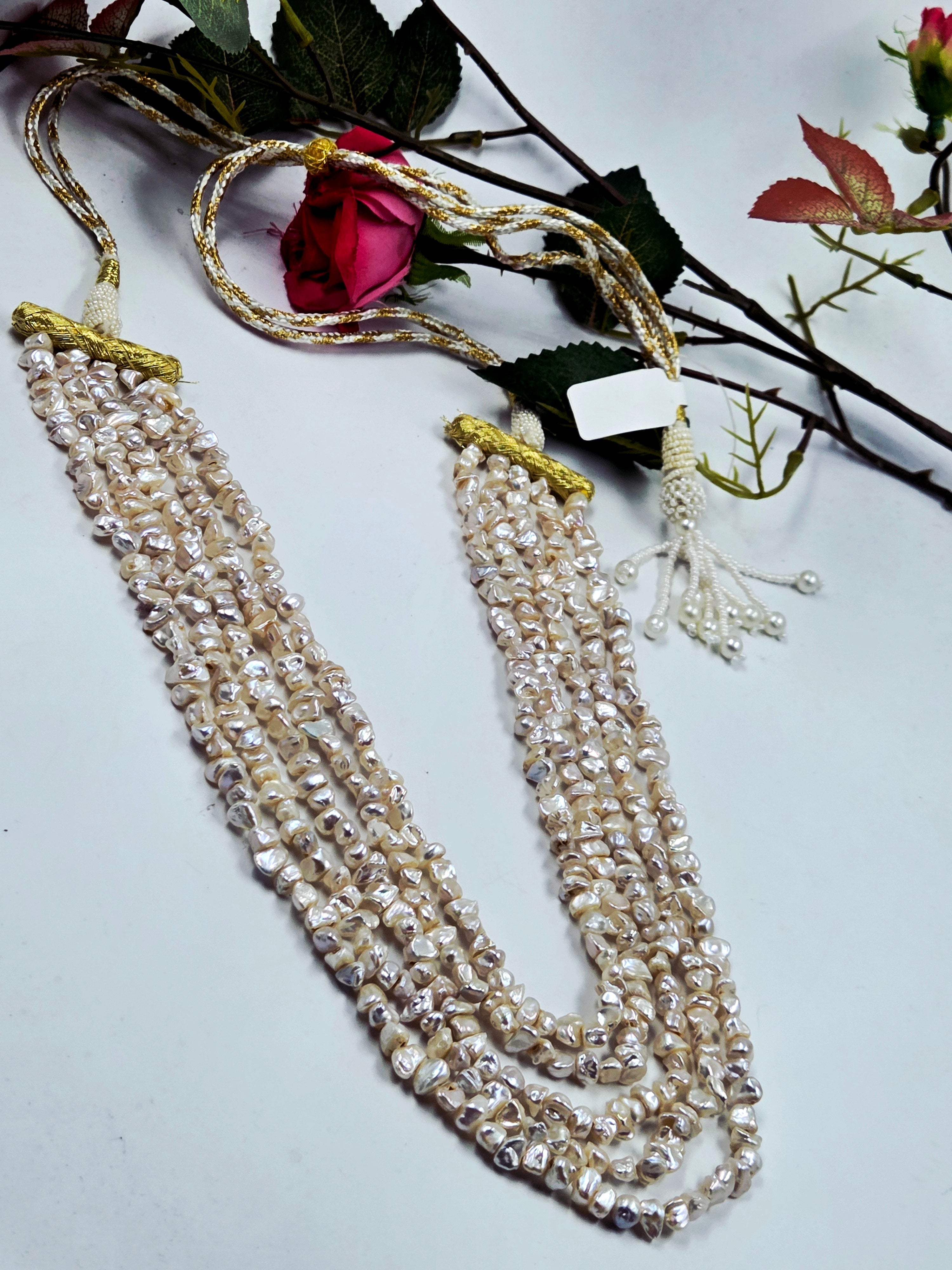 5-Strand Natural Irregular Freshwater Pearl Necklace – Sarafa Style