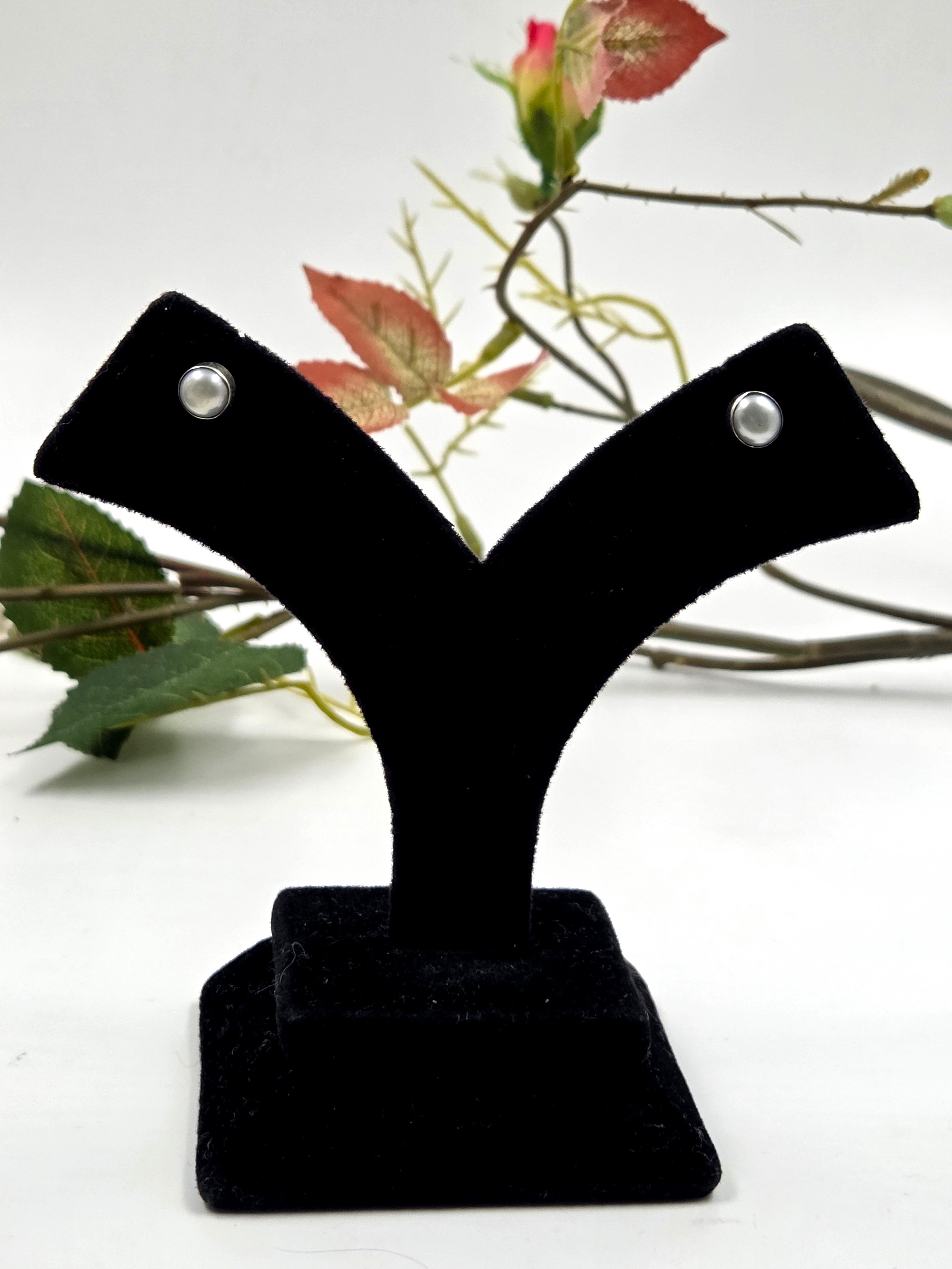 Pearl Frame Sterling Silver Studs