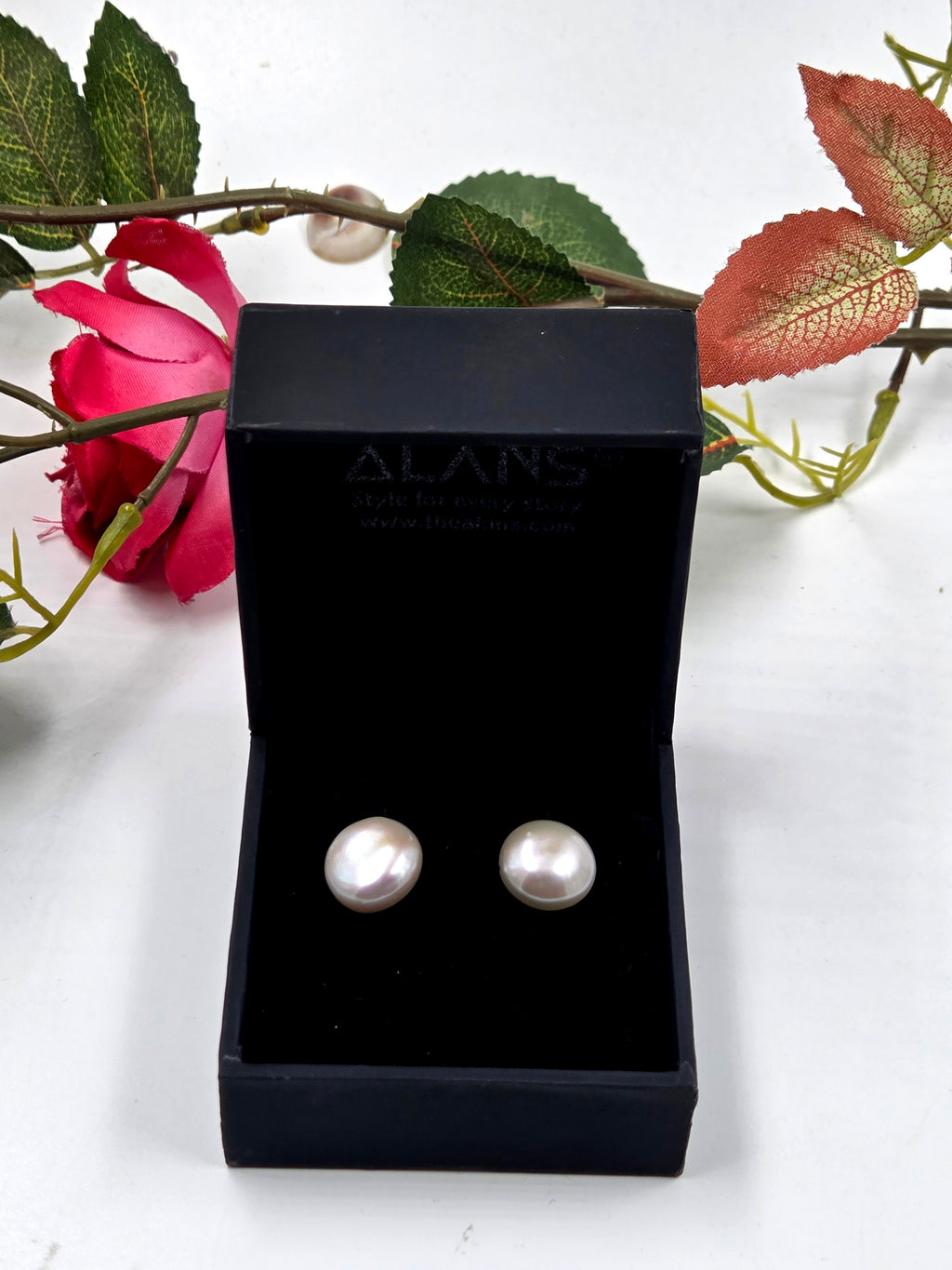 Coin Glow Freshwater Pearl Sterling Silver Studs