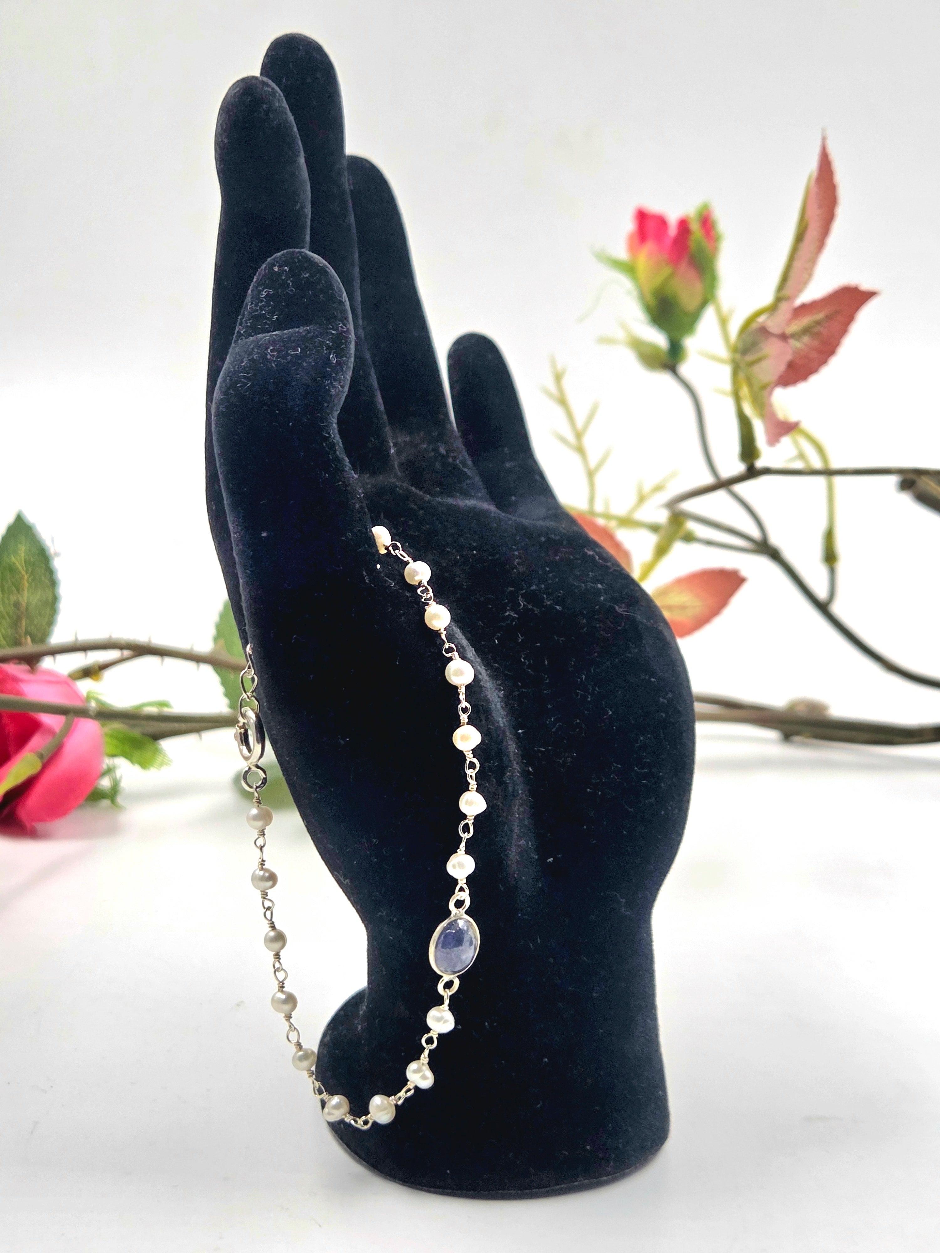 Tanzanite & Freshwater Pearl Bracelet & Earrings