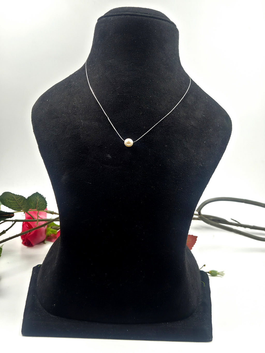 Sterling Silver Chain with Single Freshwater Pearl