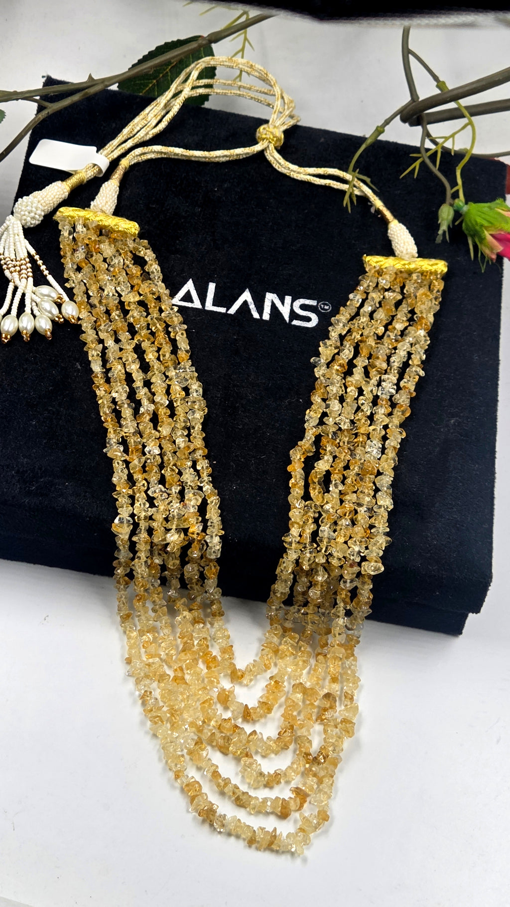 Citrine 6-Line Statement Necklace