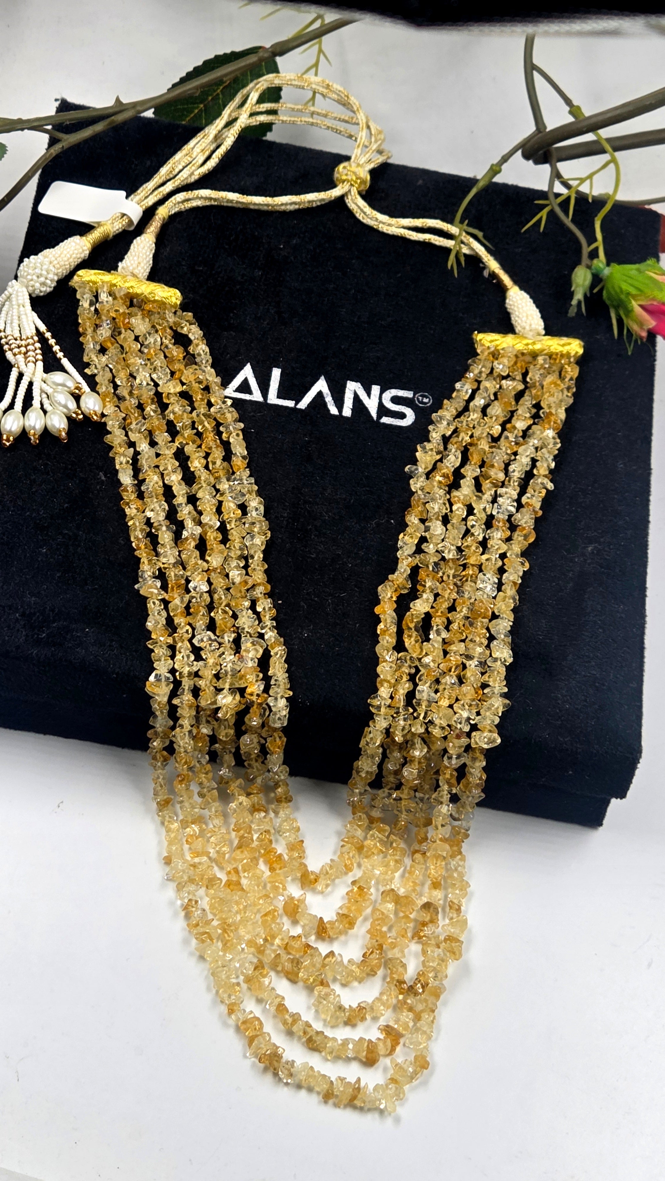 Citrine 6-Line Statement Necklace