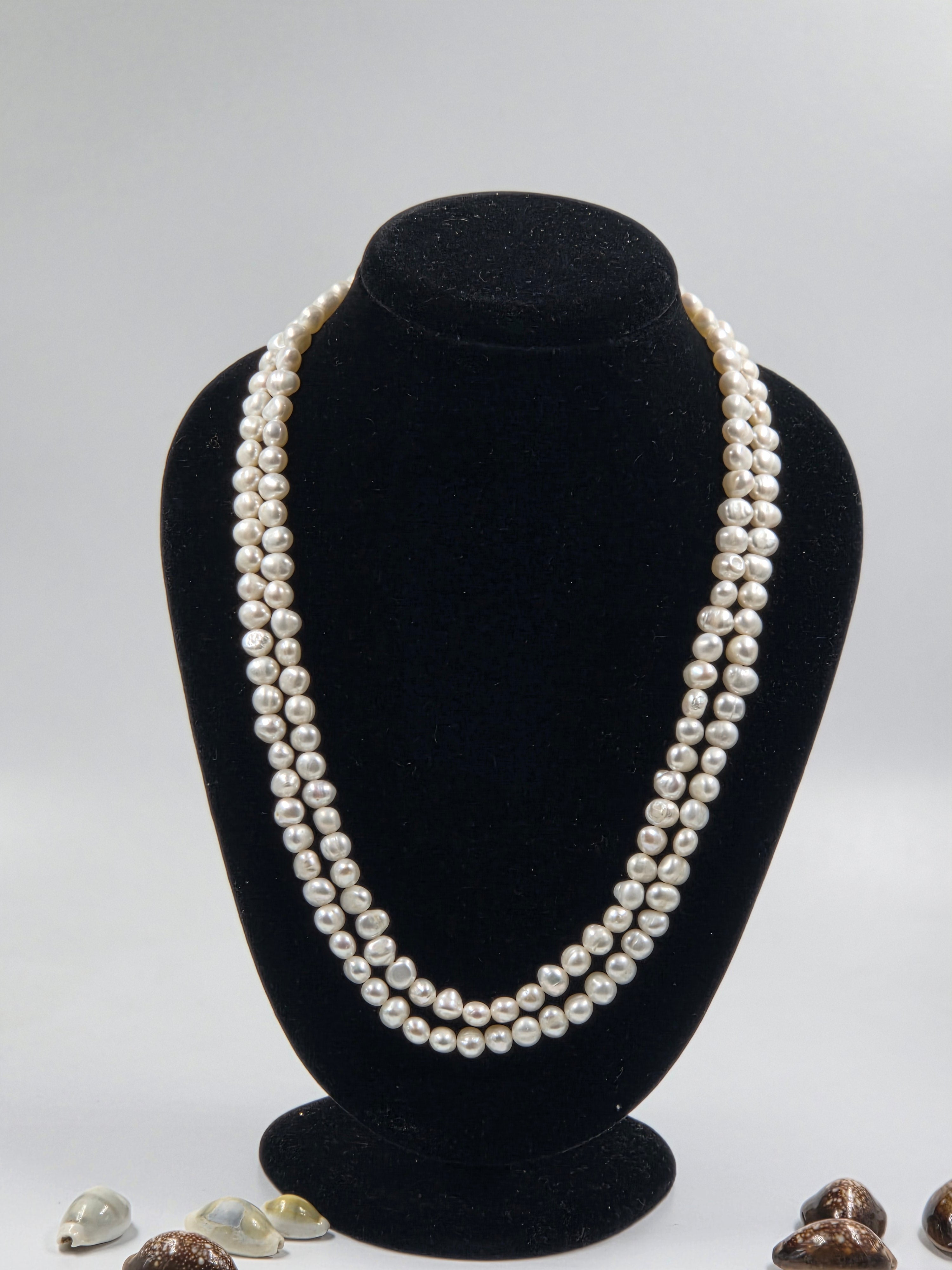 Freshwater Pearl Necklace Set (Dual Line)