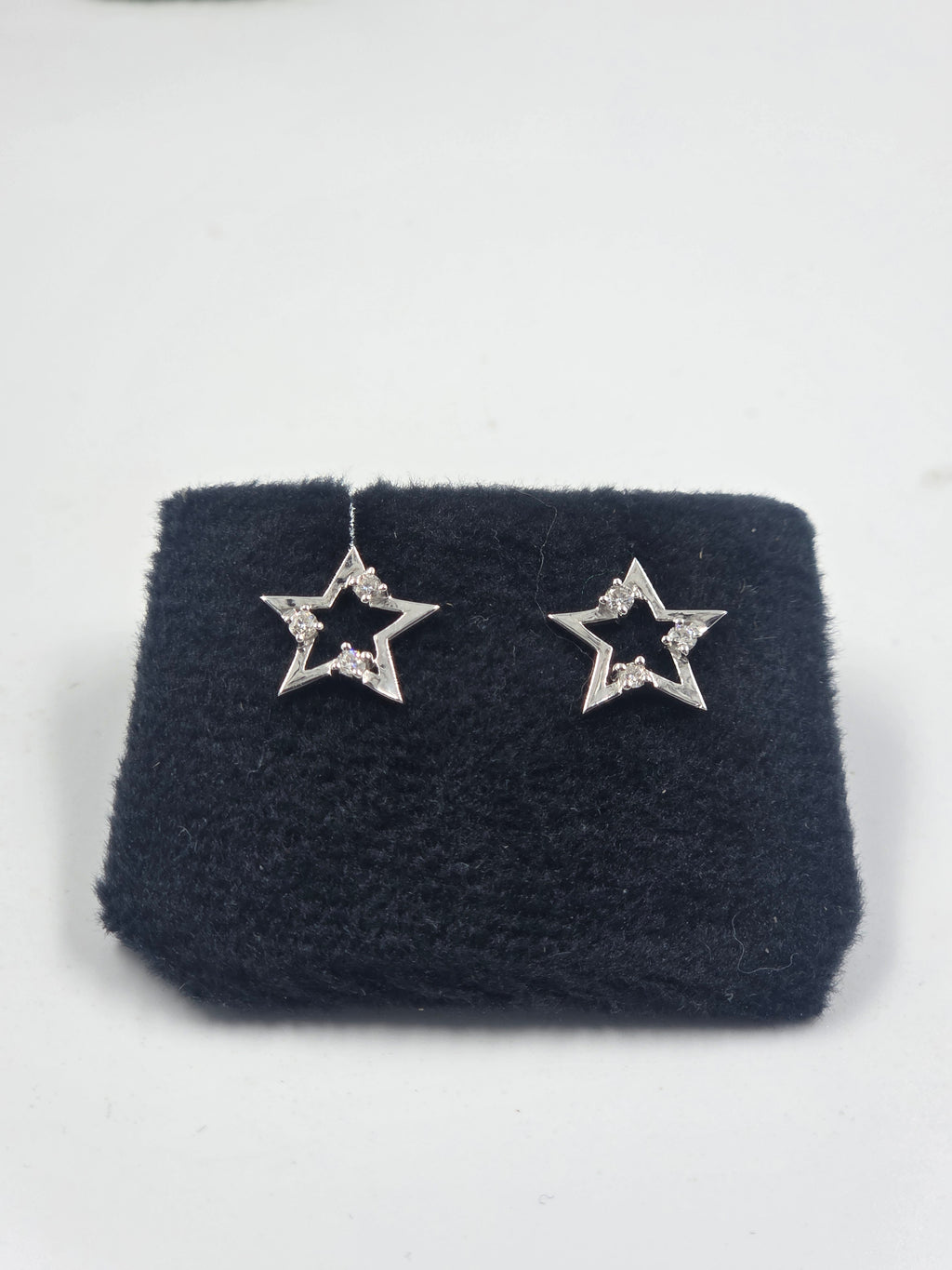 Star-Shaped Earrings in 925 Sterling Silver with Lab-Grown Diamonds – With Certificate