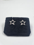 Star-Shaped Earrings in 925 Sterling Silver with Lab-Grown Diamonds – With Certificate