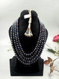 4-Line Freshwater Pearl Sarafa Style Necklace – Permanent Dyed Pearls