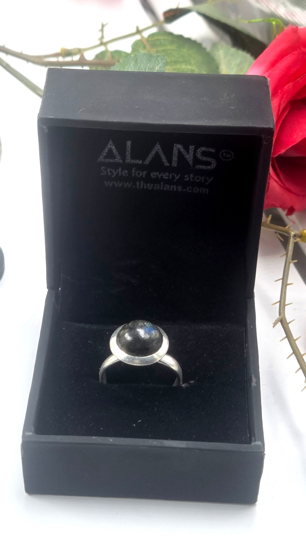 Adjustable Labradorite Ring in 92.5 Sterling Silver