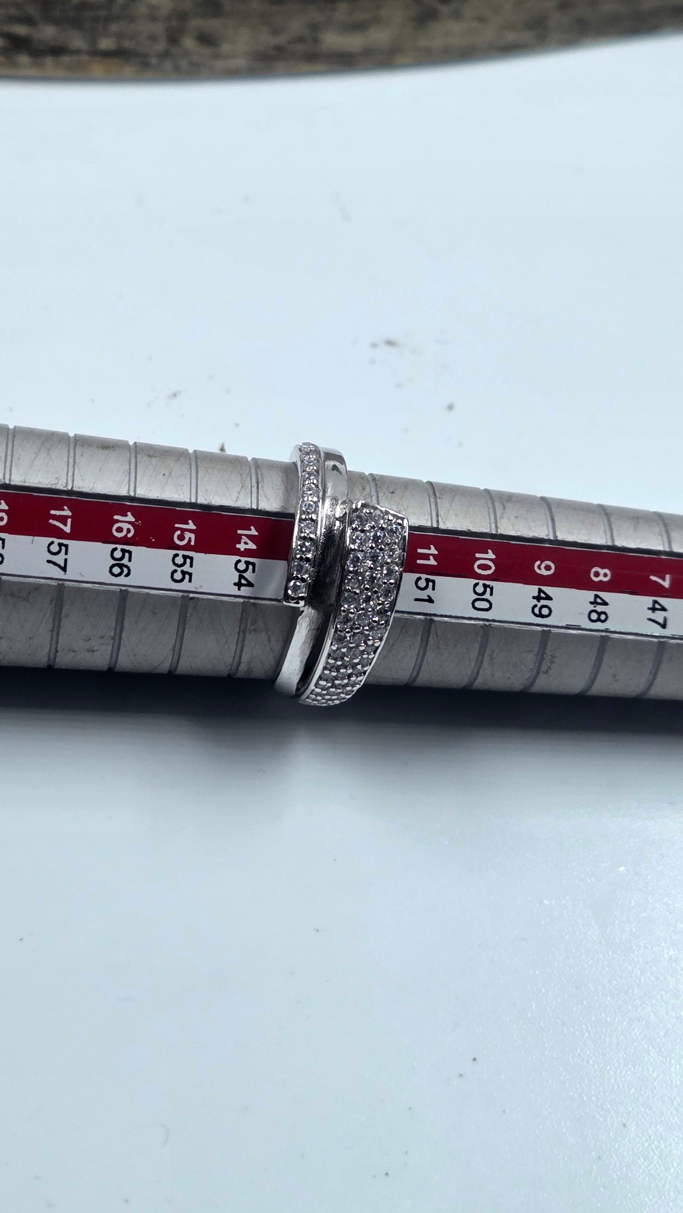 92.5 Sterling Silver Crossover Ring
