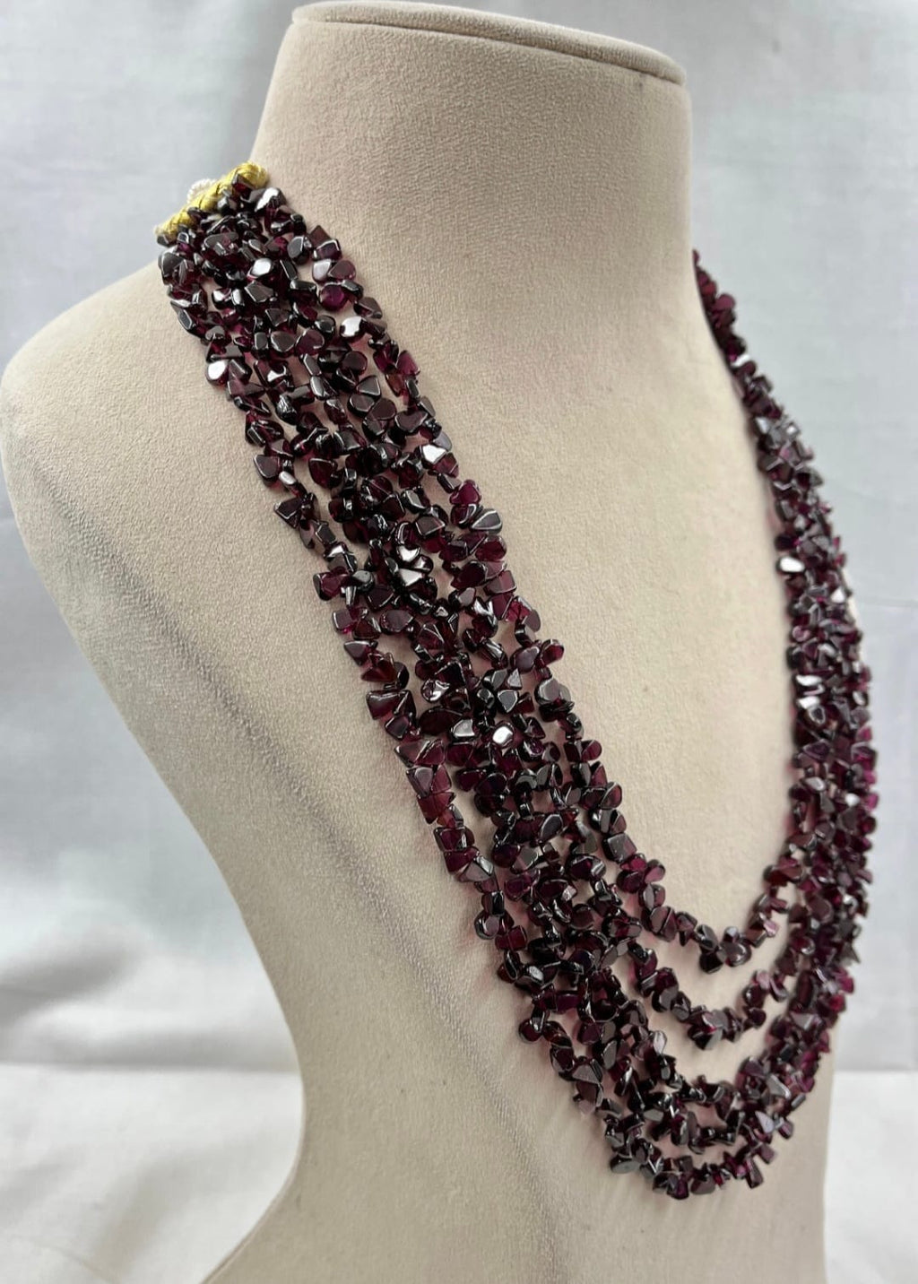 Real Garnet 5-Line Necklace – Sarafa Style
