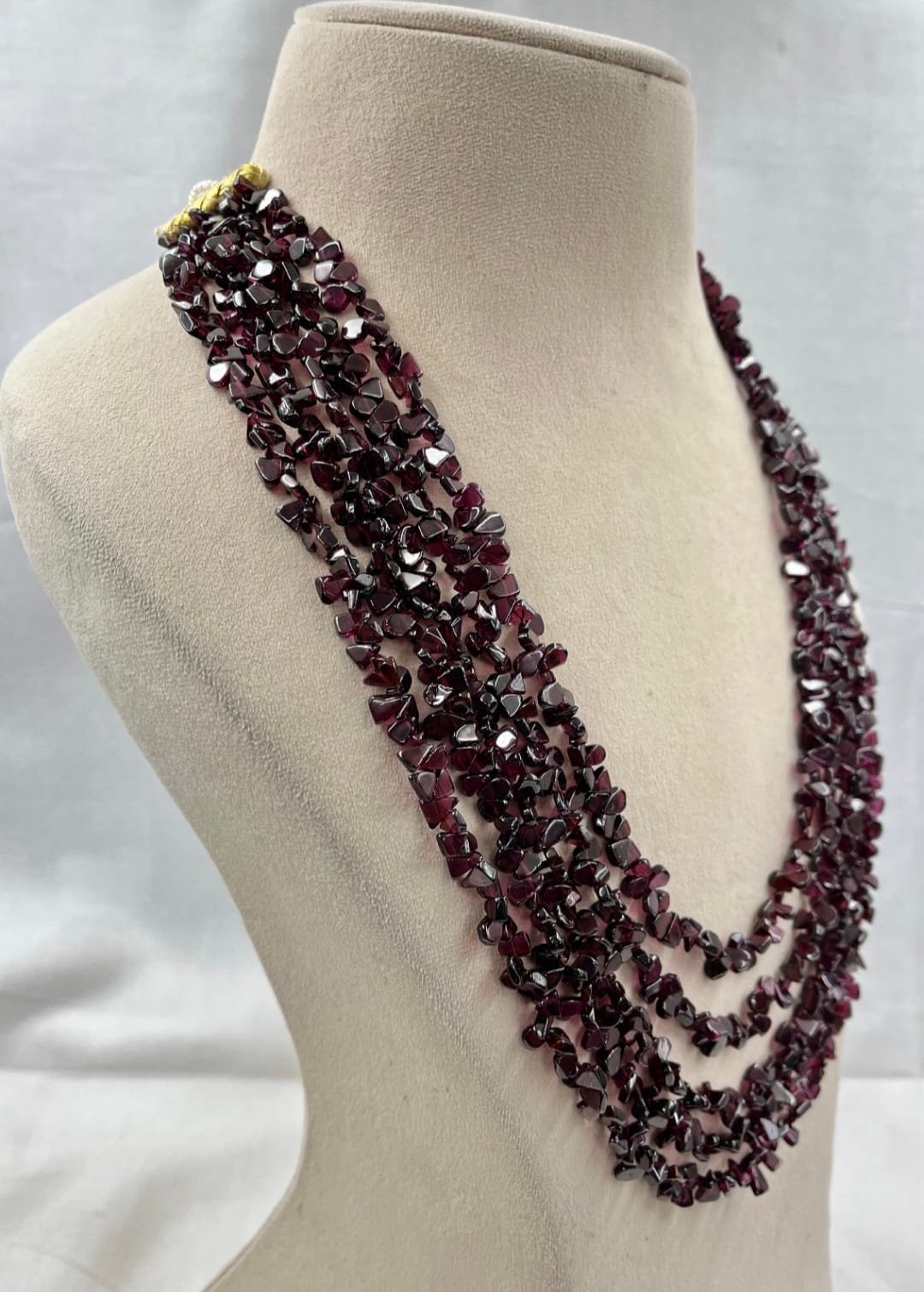 Real Garnet 5-Line Necklace – Sarafa Style