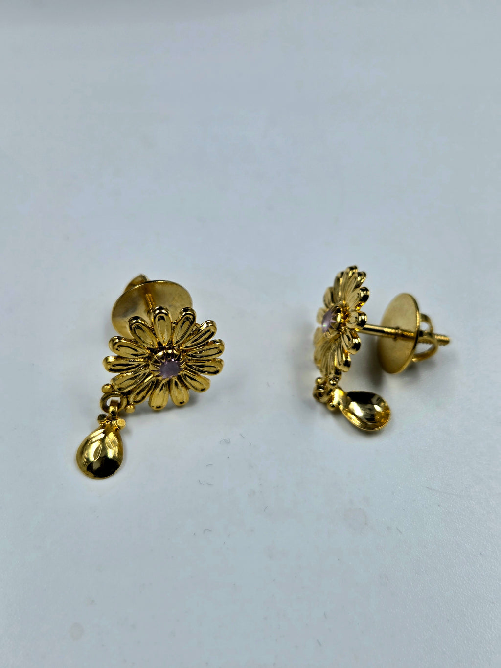 Golden Floral Sterling Silver Set ( Necklace & Earrings)