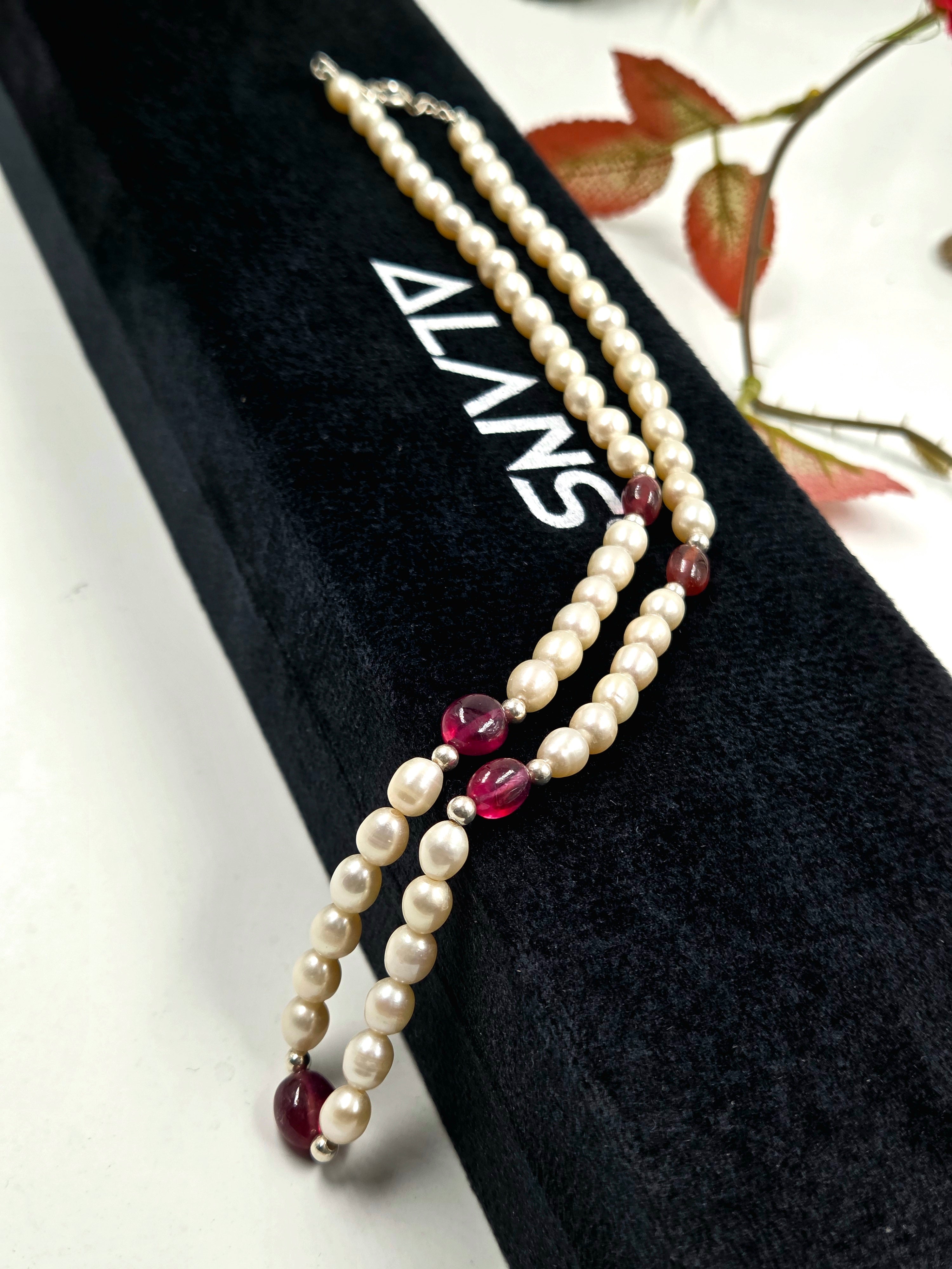 GF Ruby & Freshwater Pearl Necklace