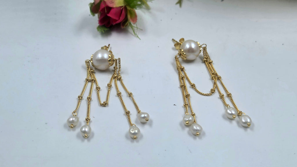 Freshwater Pearl Tassel Earrings in 92.5 Sterling Silver