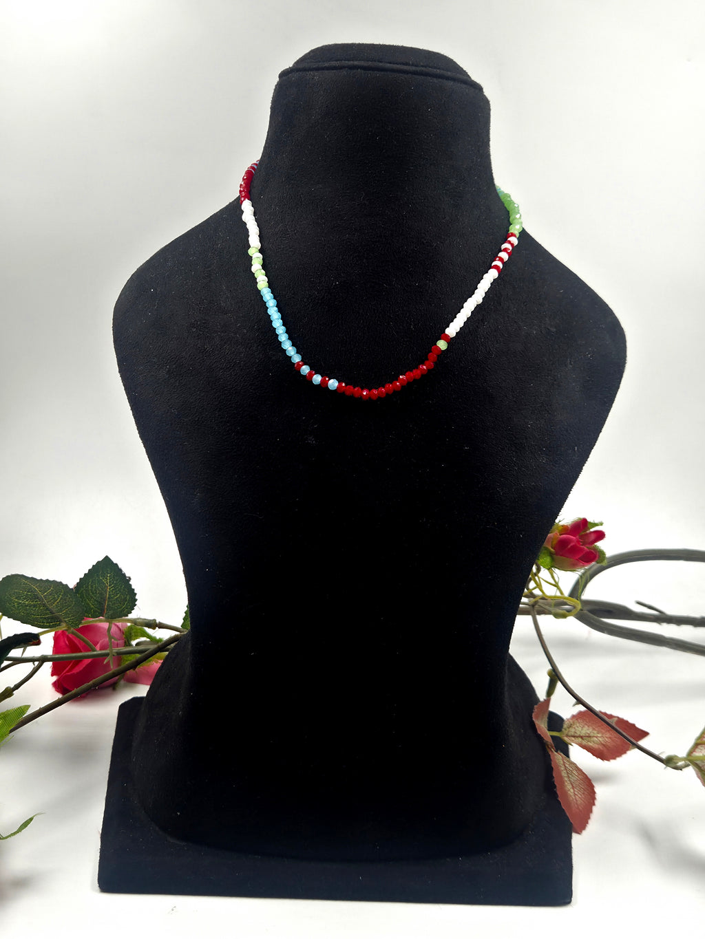 Beaded Necklace with Sterling Silver Lock