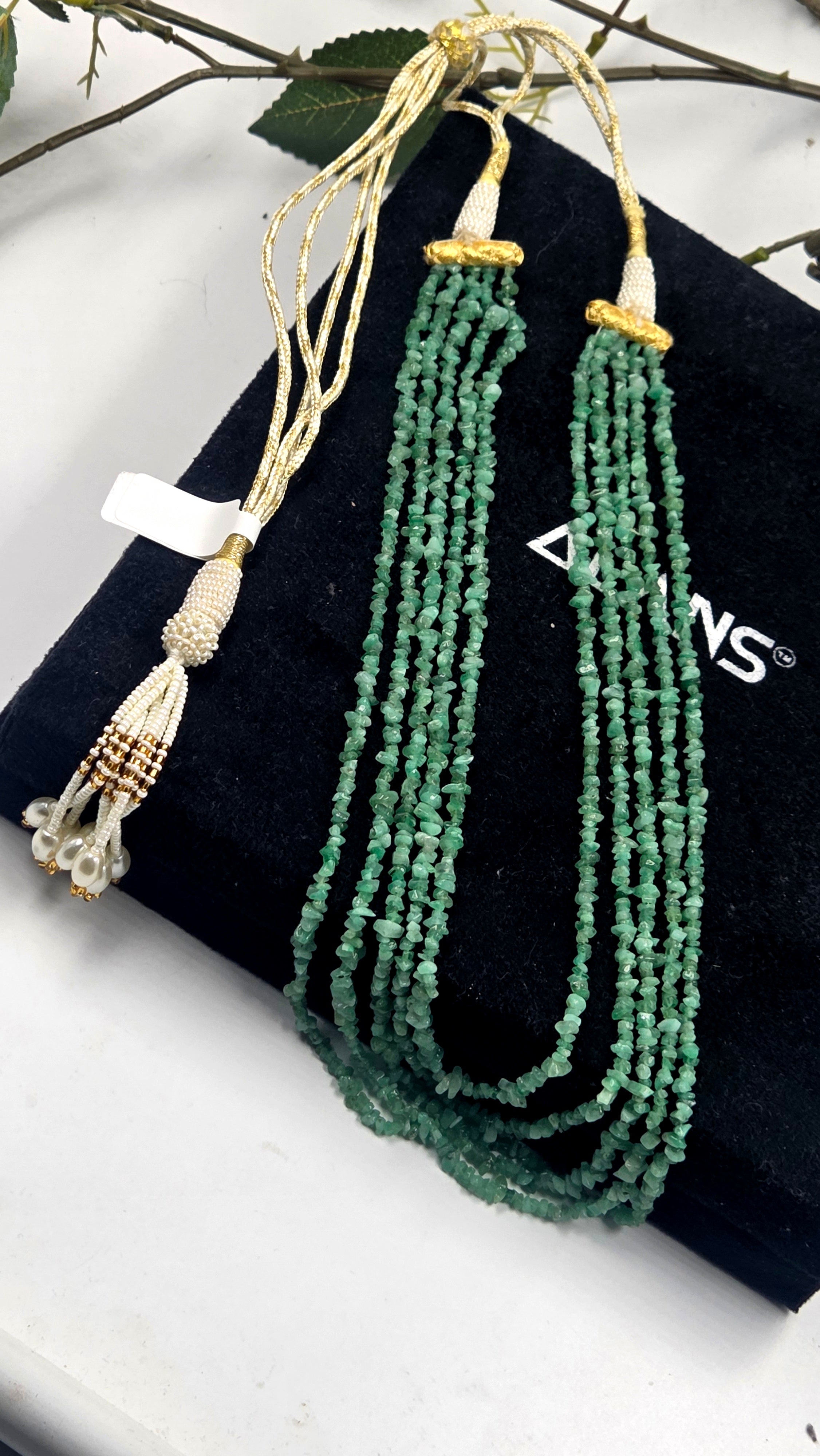 Natural Emerald 5-Layered Necklace