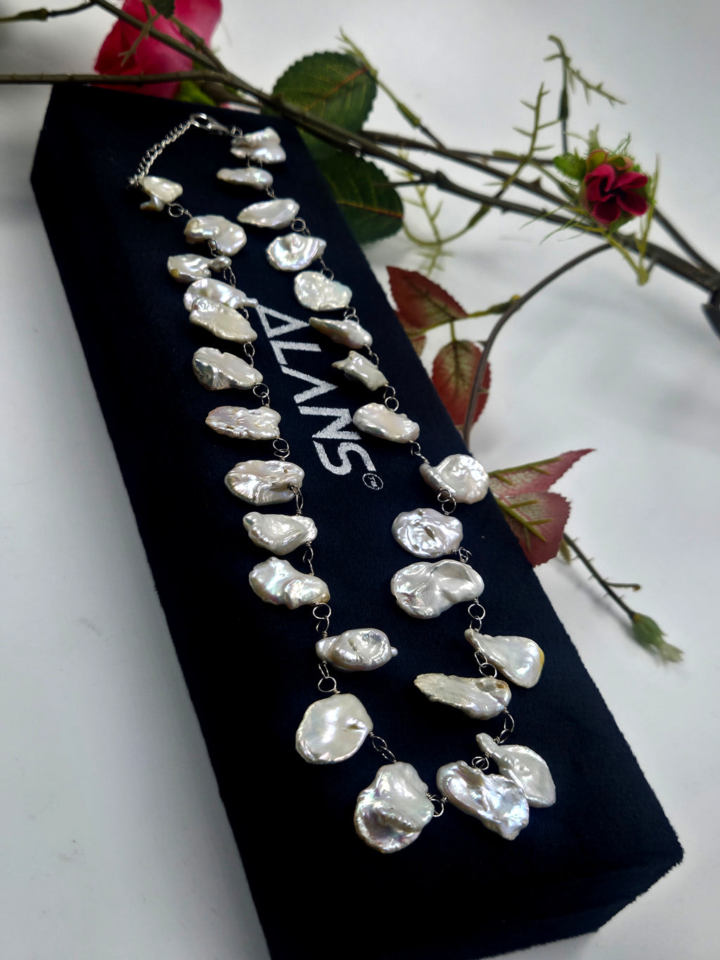 Baroque Freshwater Pearl Necklace in Sterling Silver