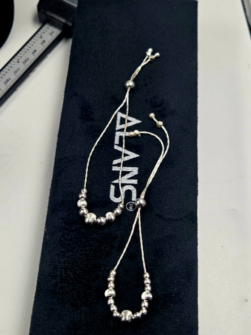 925 Sterling Silver Anklet Pair – Adjustable | 8.91g