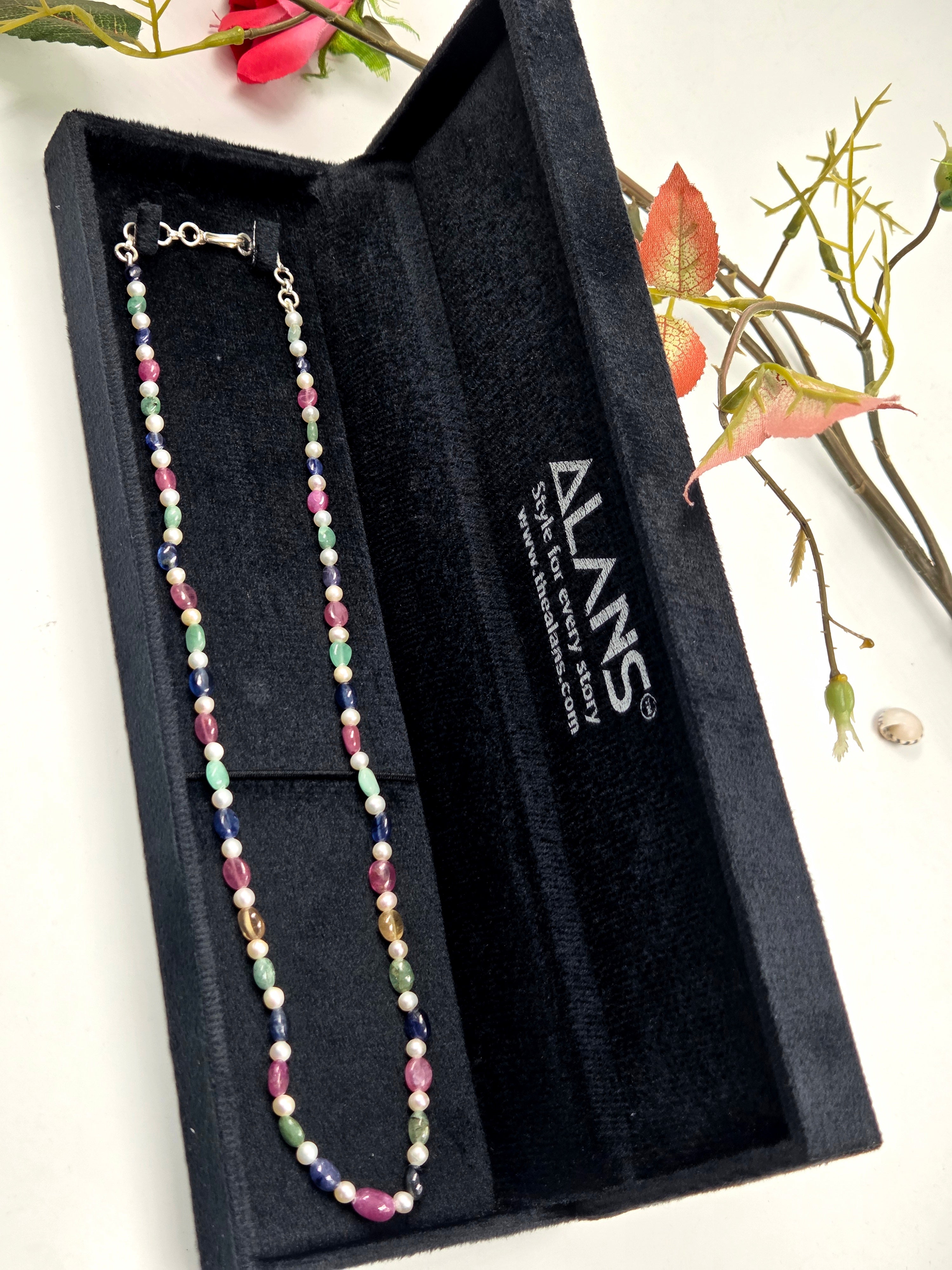 Ratna Pearl Flow – Gemstone Necklace