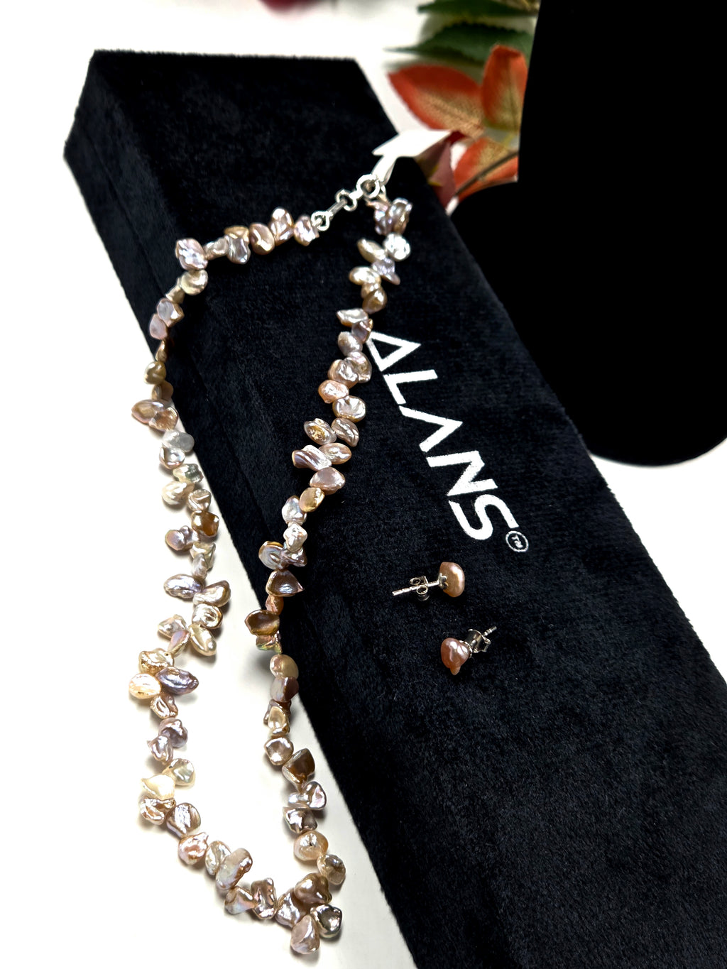 Irregular Shape Freshwater Pearl Necklace Set- 16.5 inches