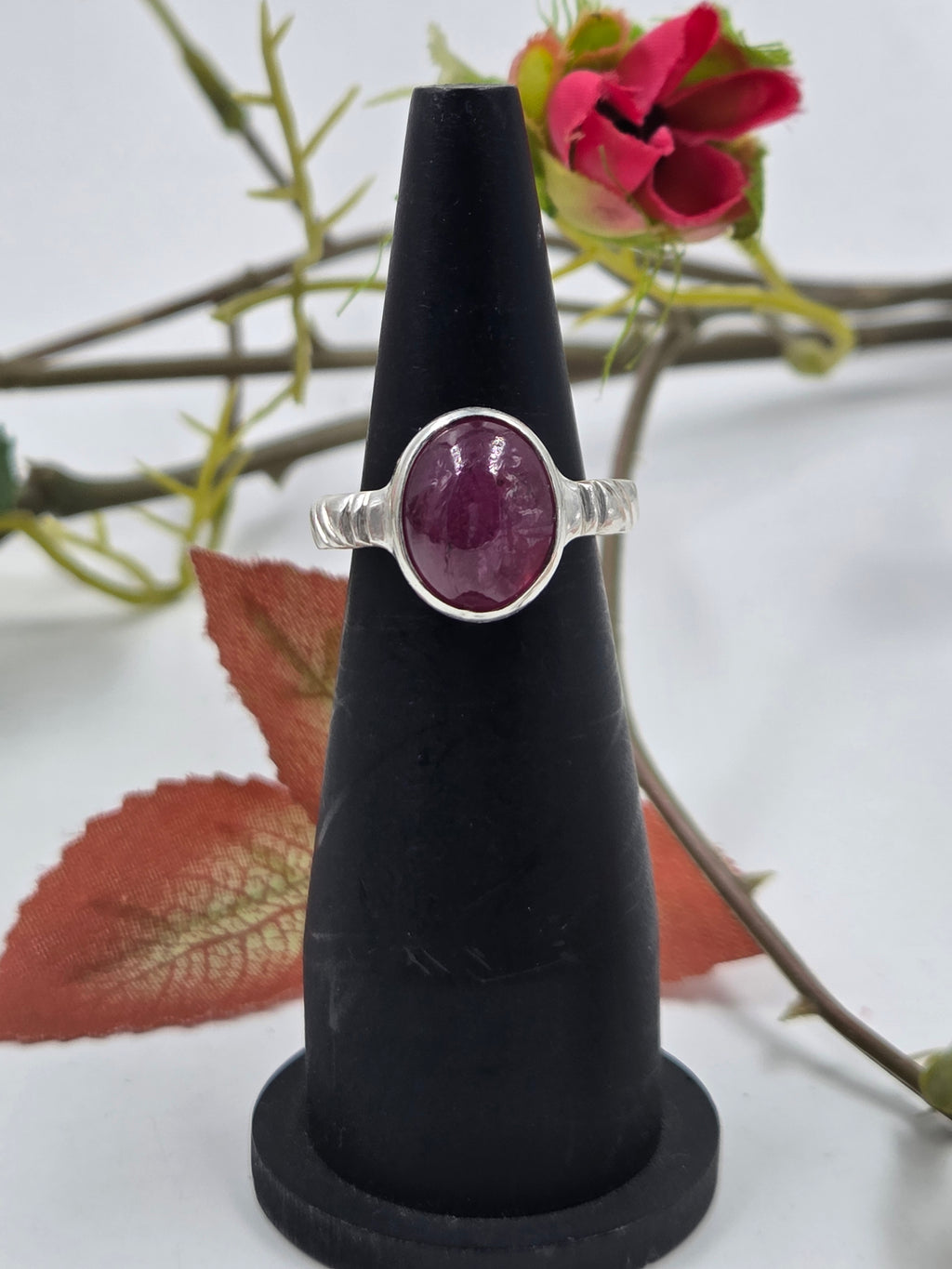 Gf Ruby Ring for Men in Sterling Silver