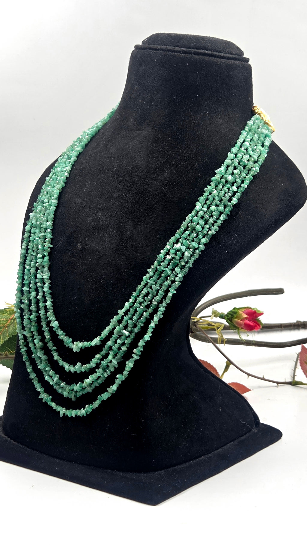 Natural Emerald 5-Layered Necklace