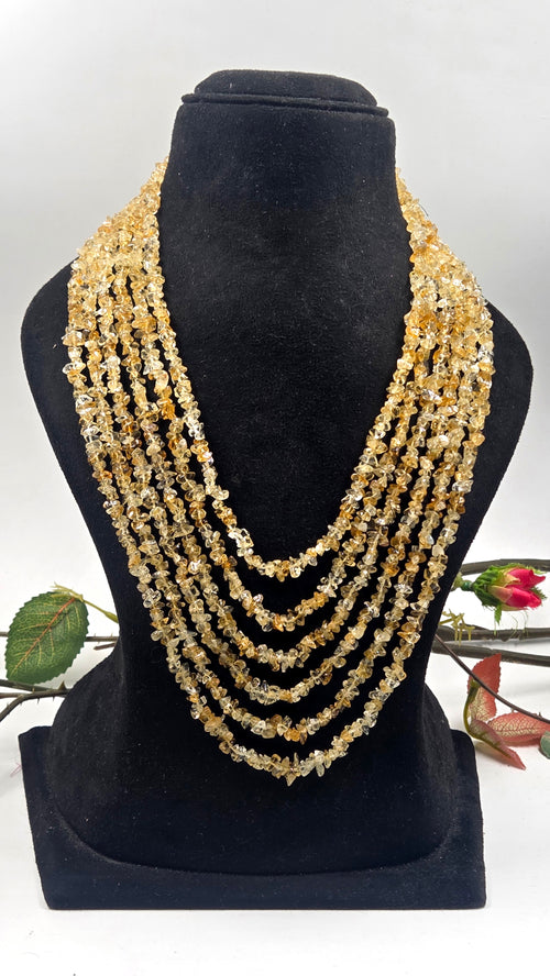 Citrine 6-Line Statement Necklace