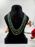 3-Line Natural Emerald Necklace – Sarafa Style