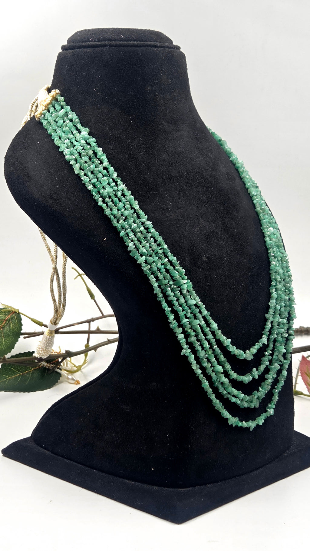 Natural Emerald 5-Layered Necklace
