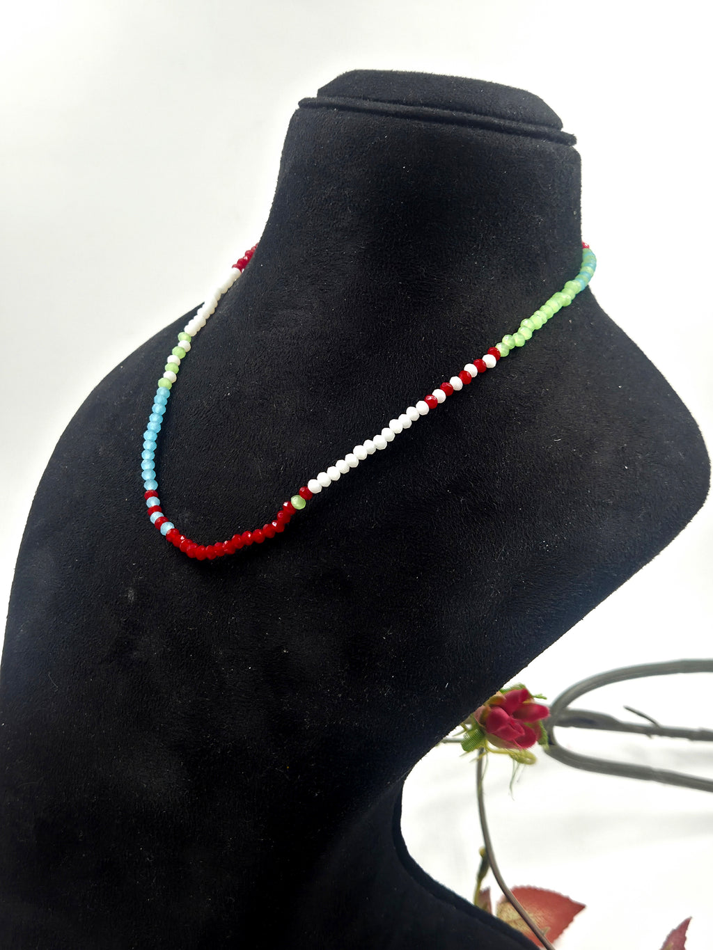 Beaded Necklace with Sterling Silver Lock