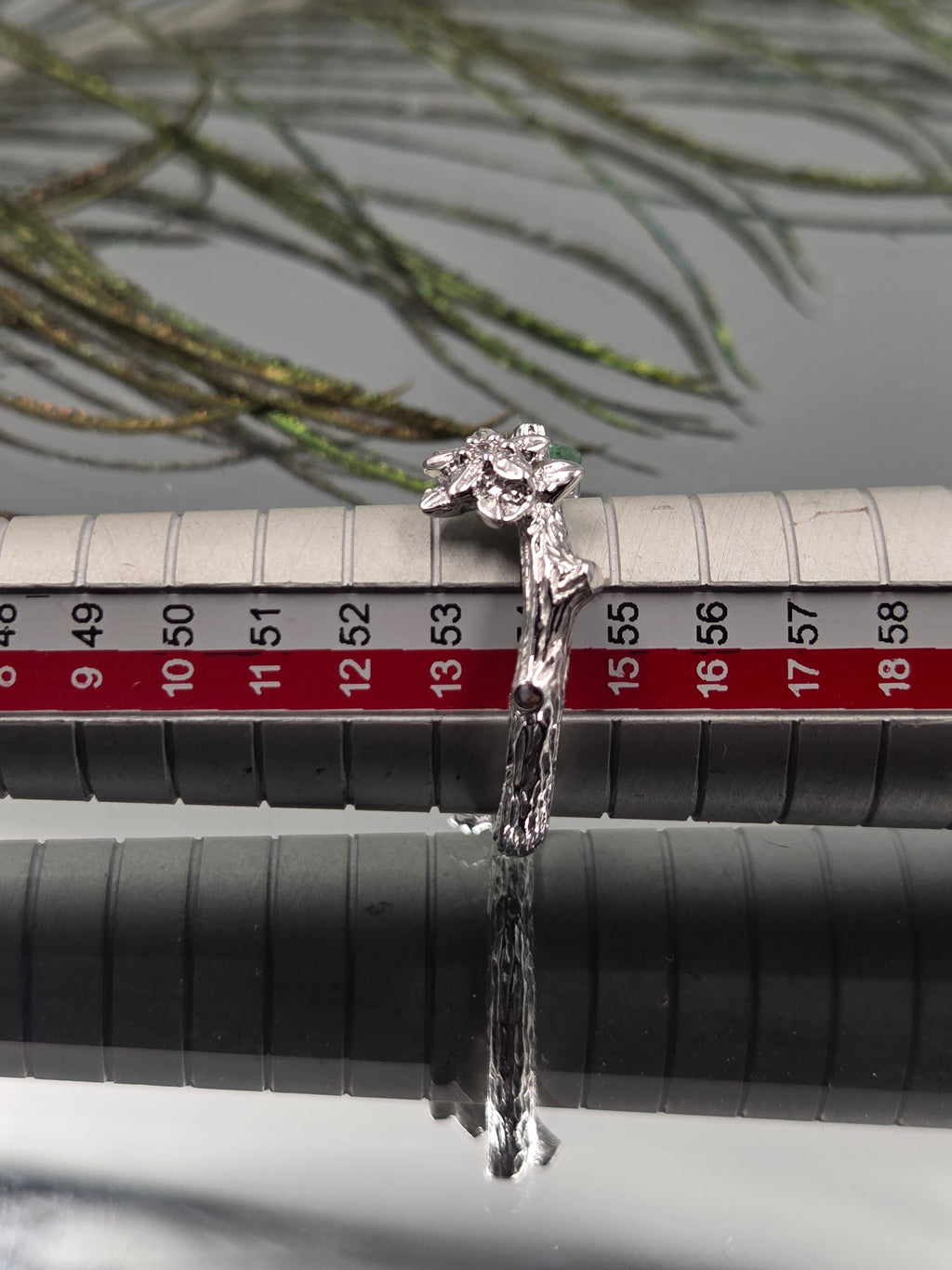 Natural Emerald & Lab-Grown Diamond Sterling Silver Ring with Certificate