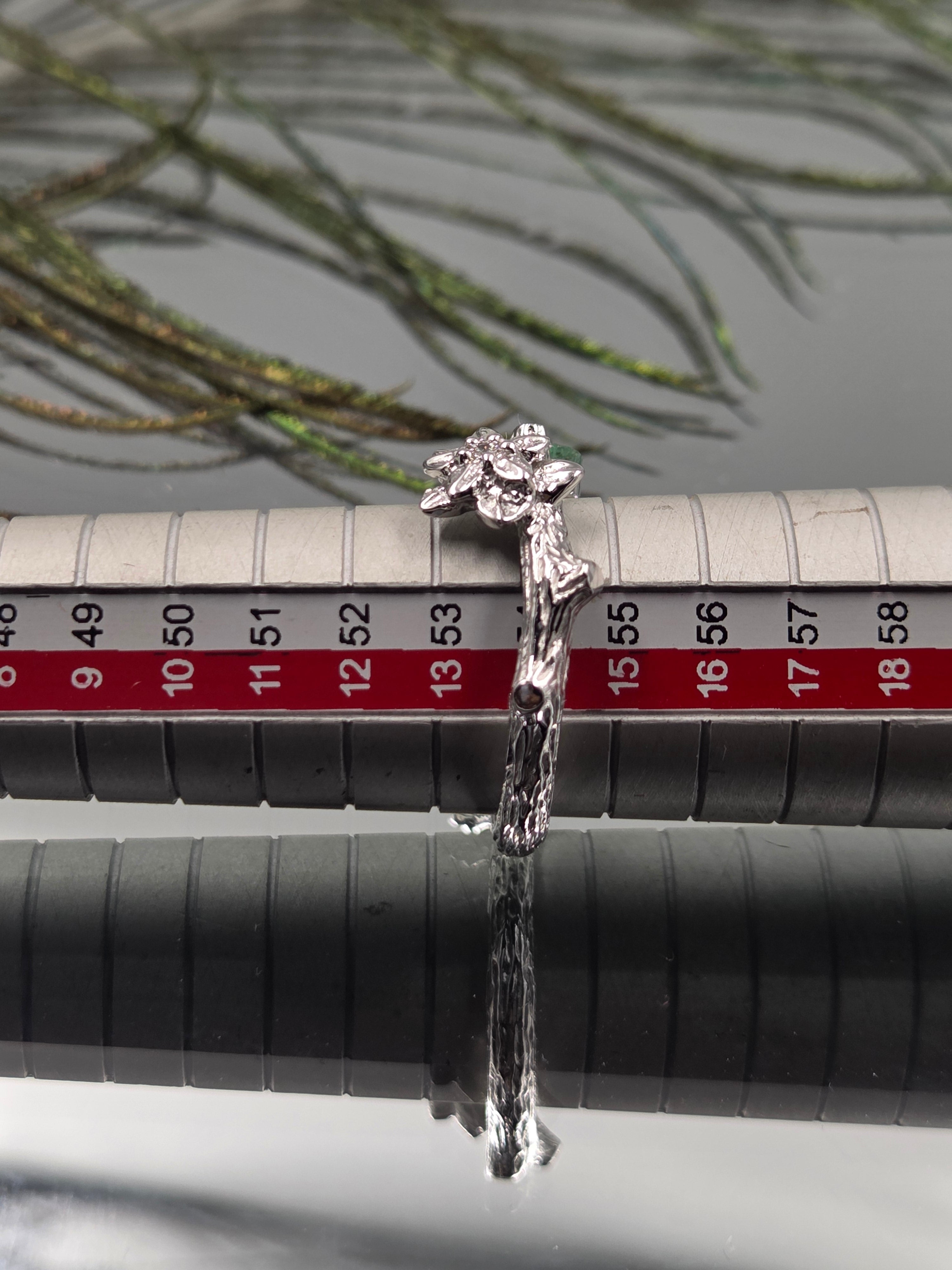 Natural Emerald & Lab-Grown Diamond Sterling Silver Ring with Certificate