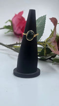 Natural Emerald Chain Ring in 92.5 Sterling Silver