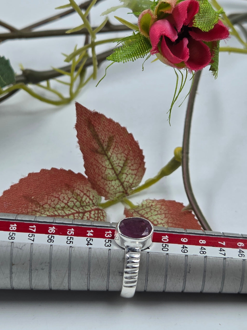 Gf Ruby Stone Ring in Sterling Silver