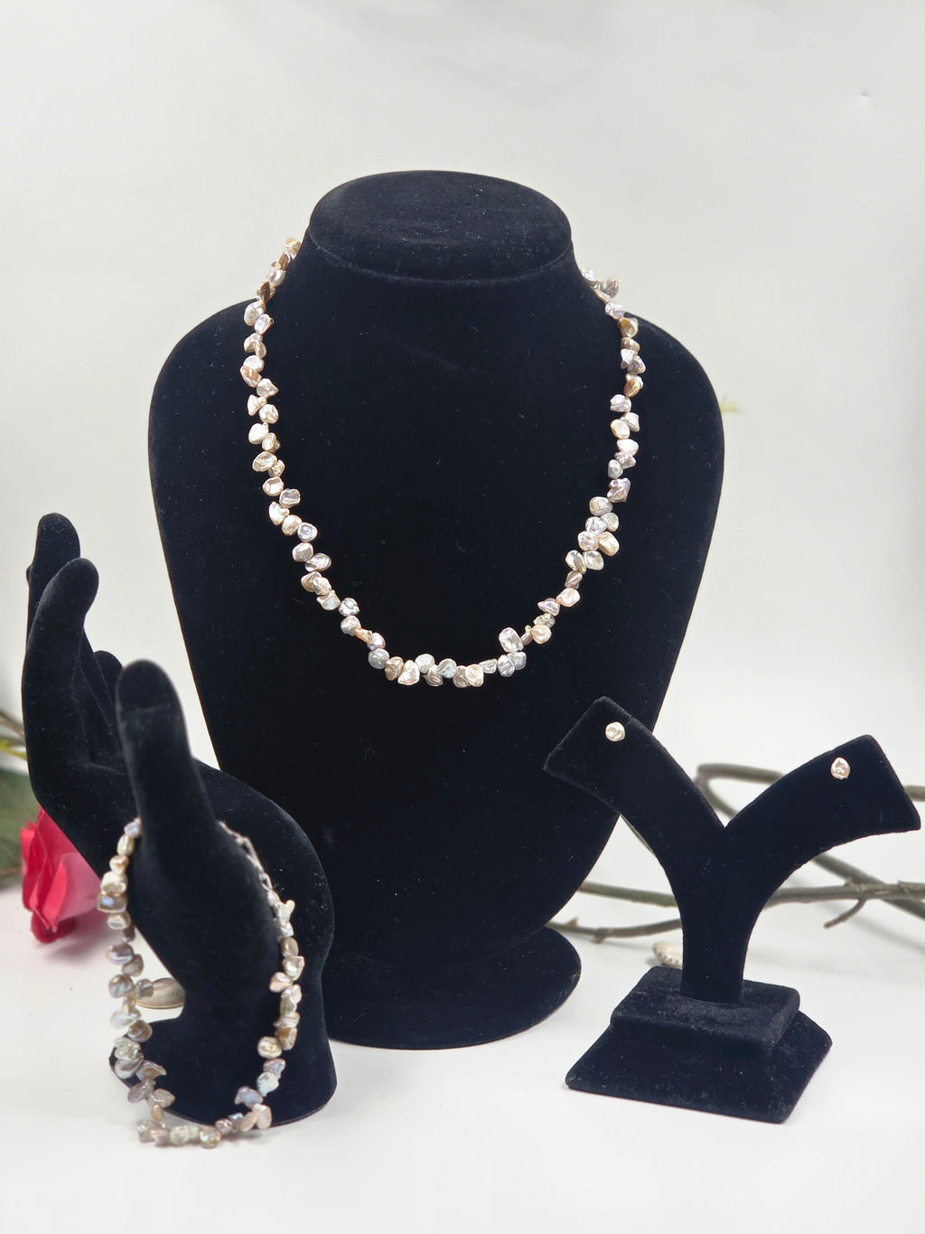 Irregular Shape Freshwater Pearl Necklace Set