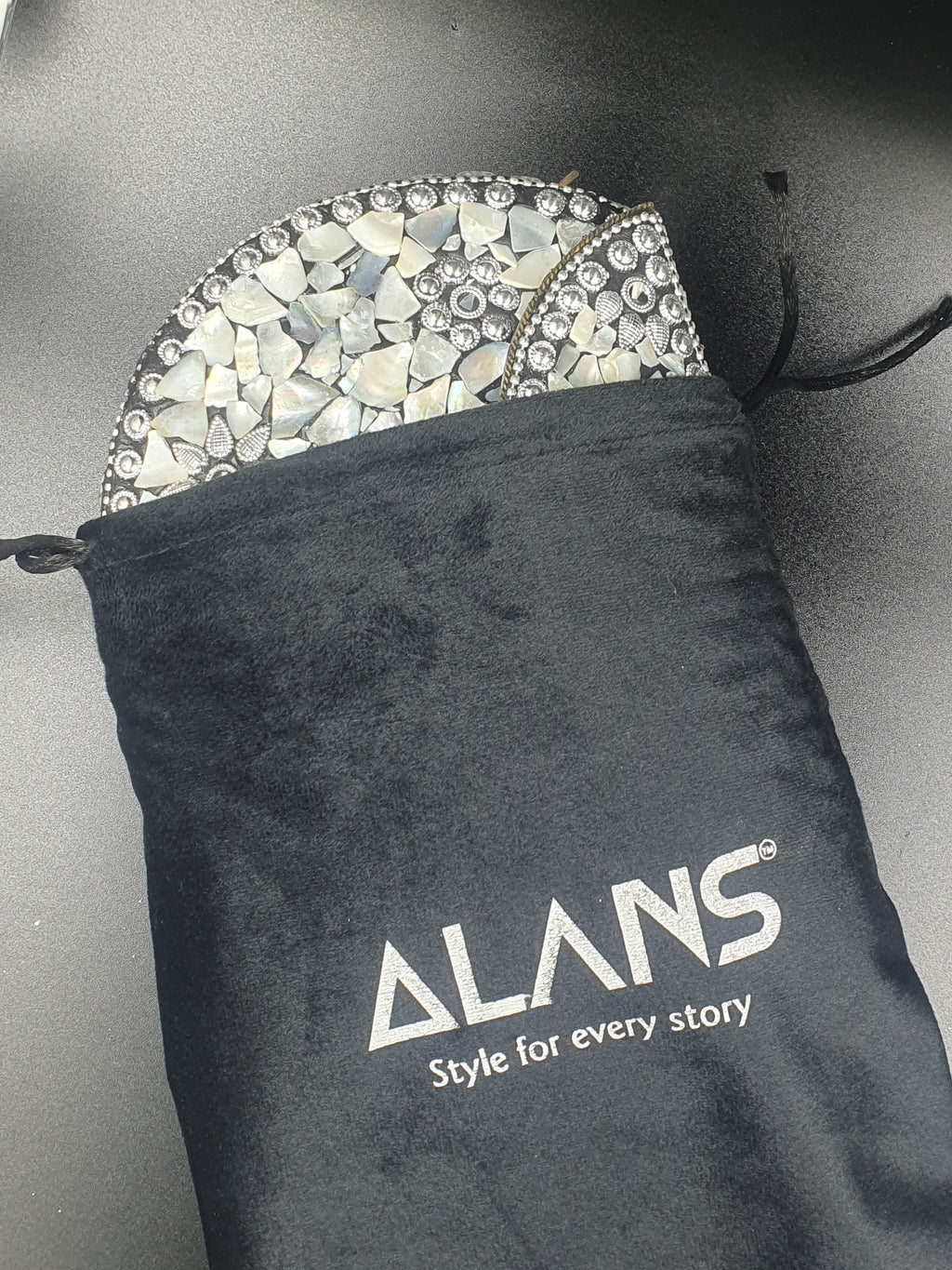 Sea Shell Mosaic Metal Clutch
