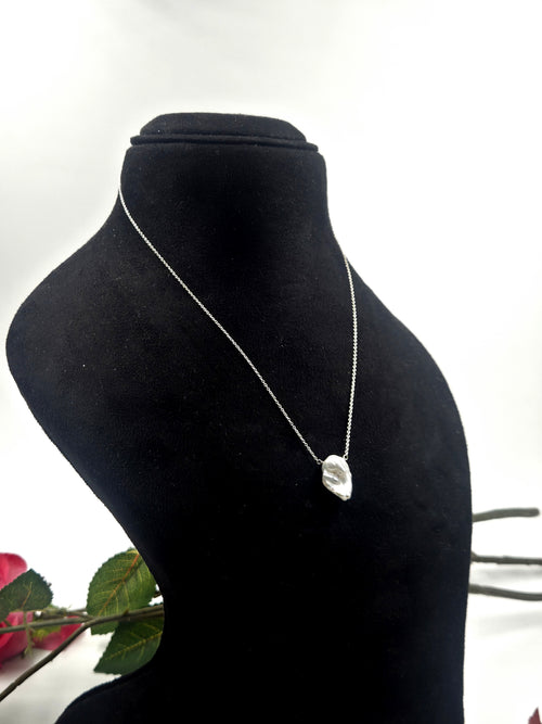 Baroque Freshwater Pearl Pendant Necklace In Sterling Silver