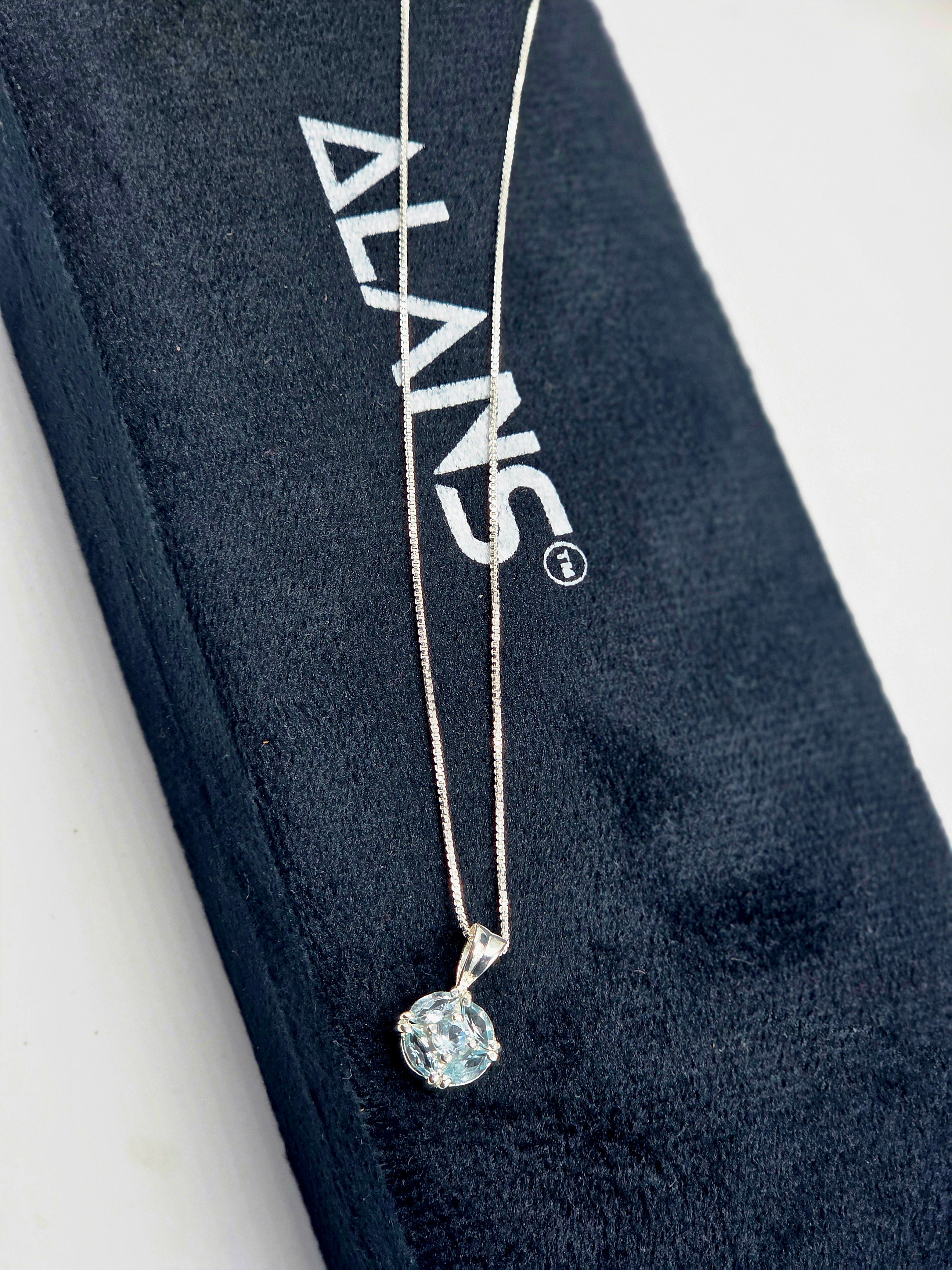 Blue Topaz Necklace in Sterling Silver