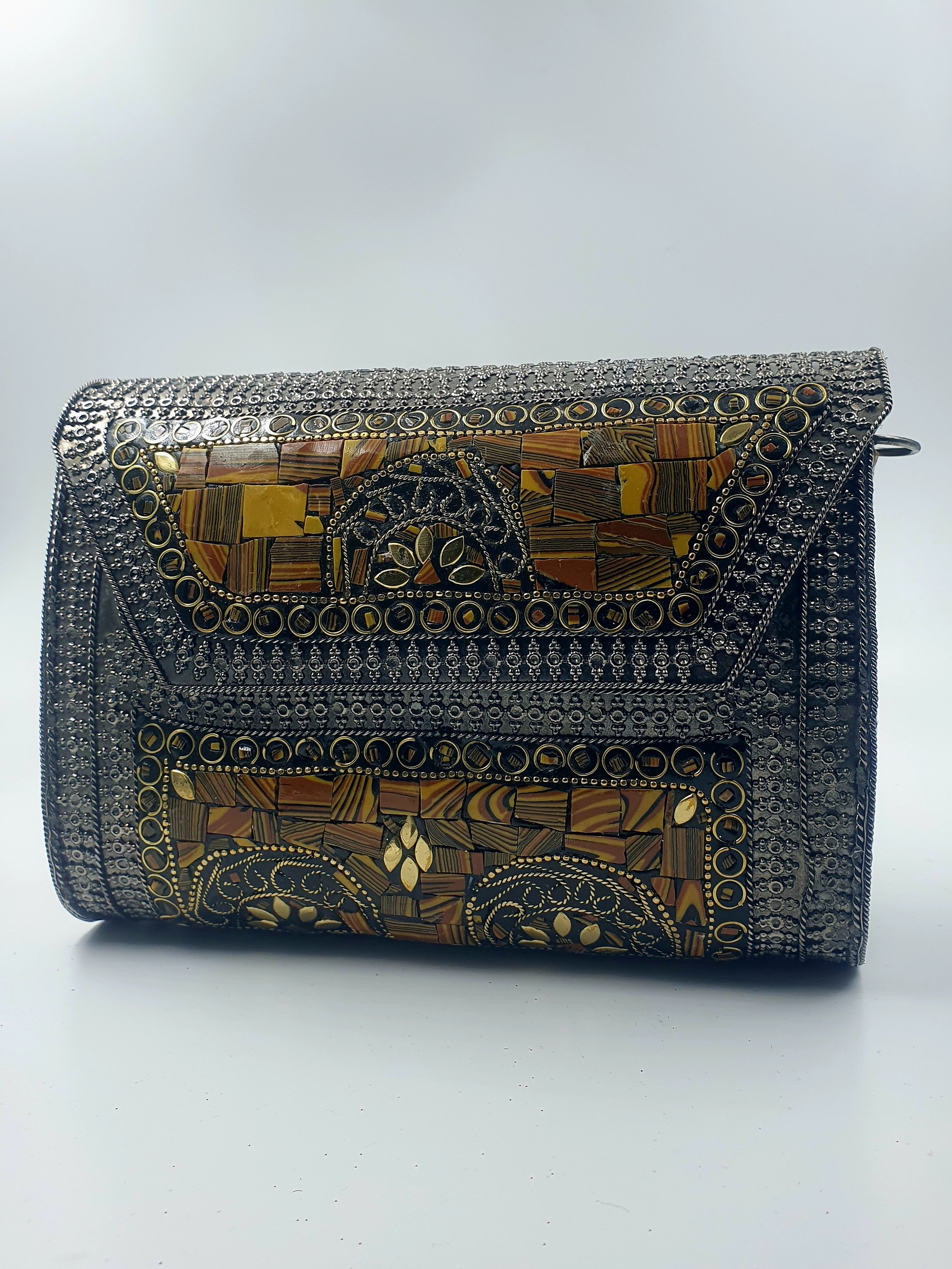 Mosaic Metal Art Clutch
