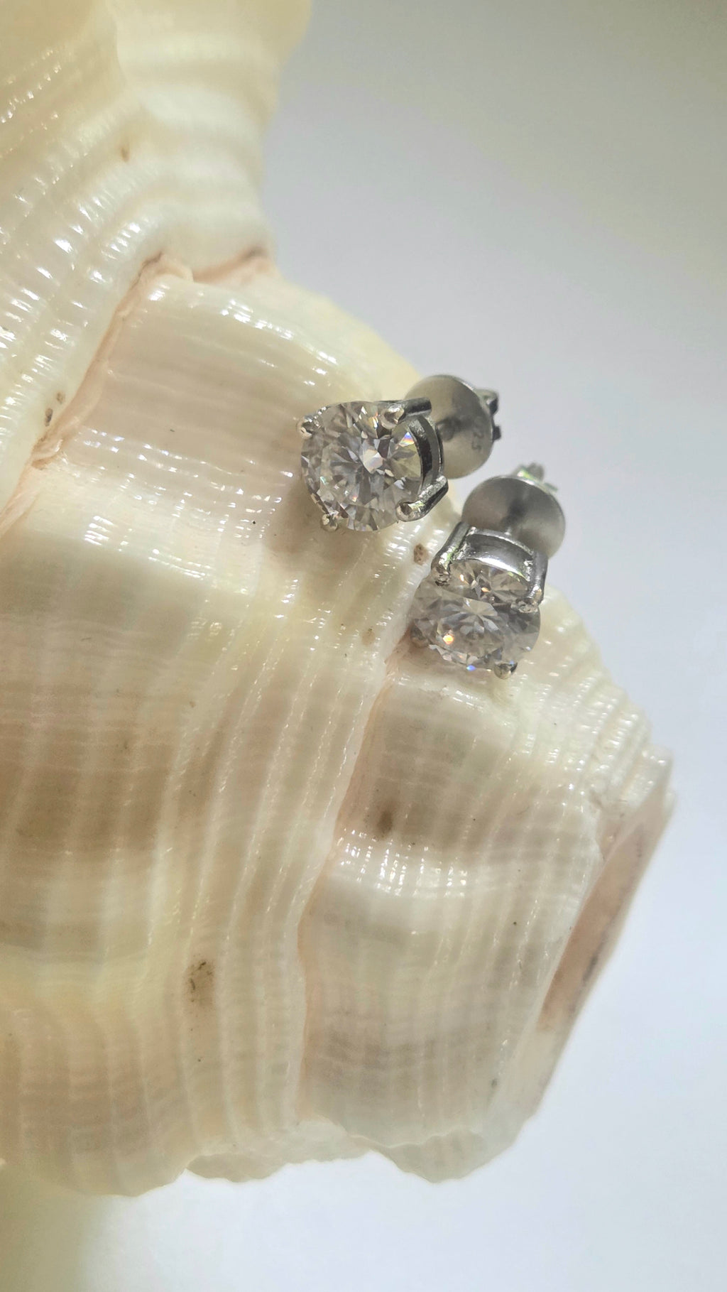 Moissanite Earrings in Sterling Silver with Certificate