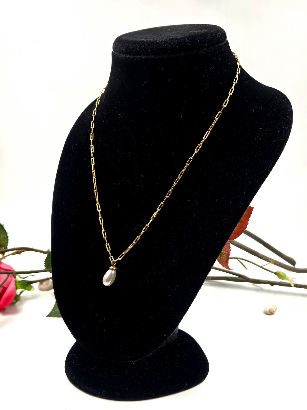 Pearl Drop Chain – Freshwater Pearl Necklace in Sterling Silver