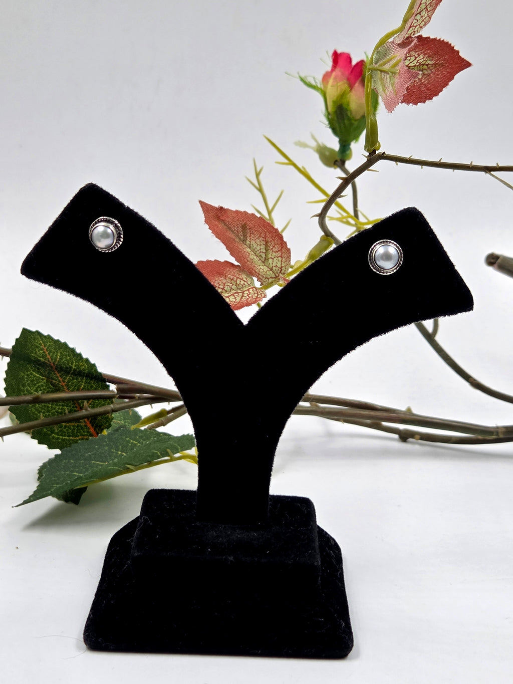 Pearl Frame Sterling Silver Studs