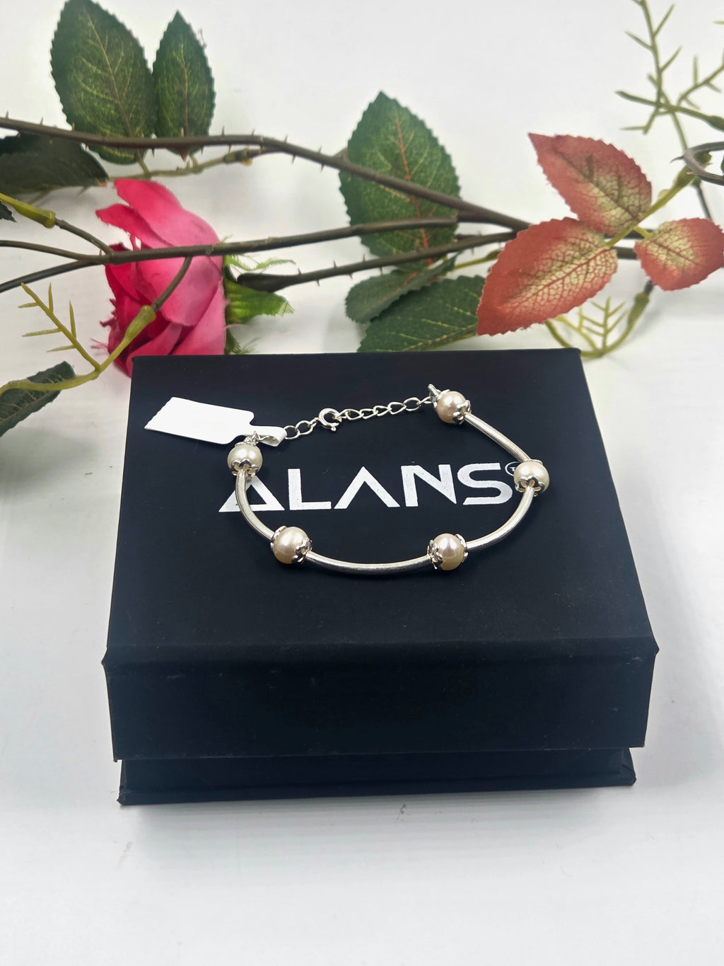 Five Pearl Freshwater Bracelet in Sterling Silver