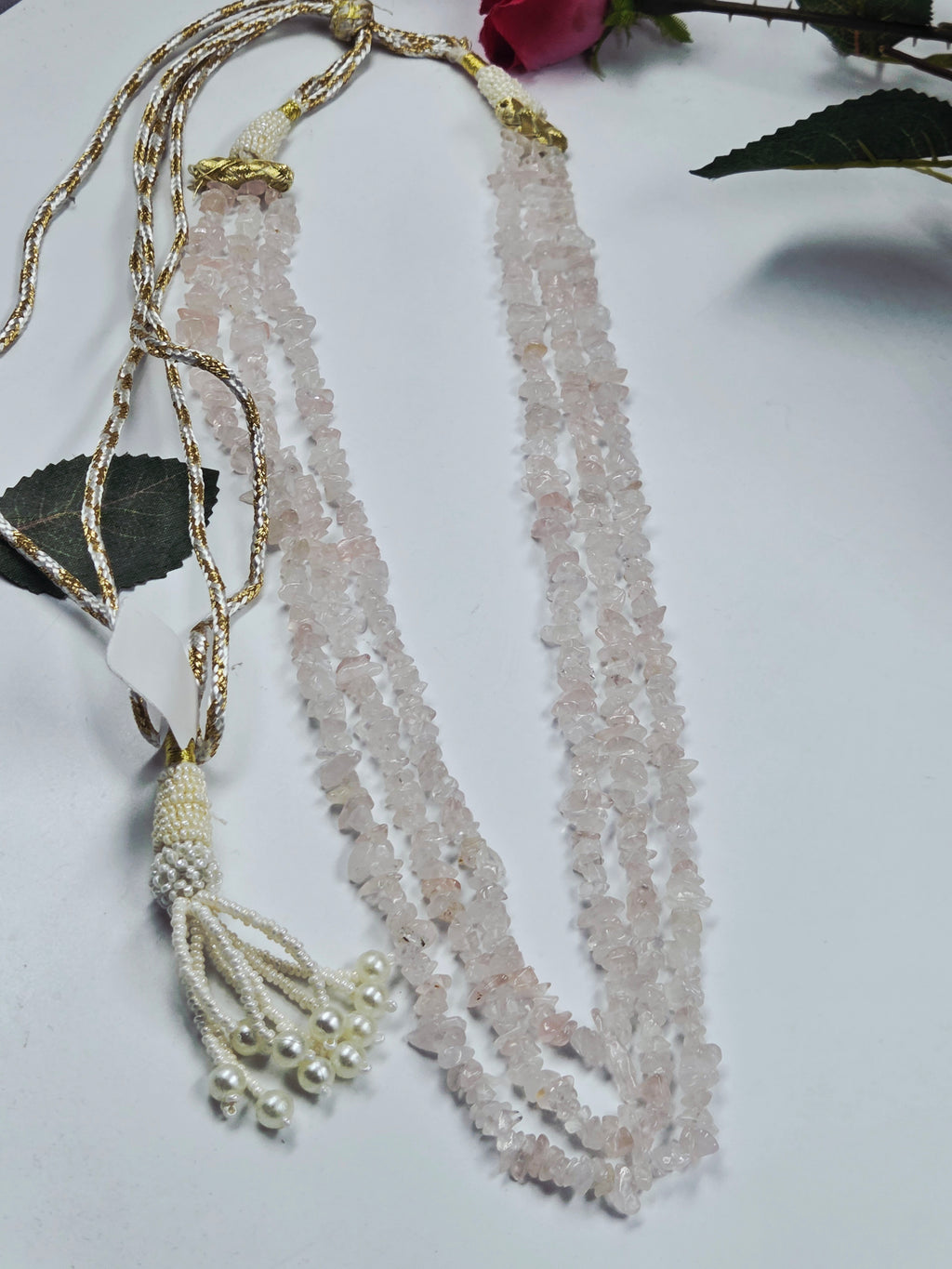 3-Line Rose Quartz Necklace – Sarafa Style